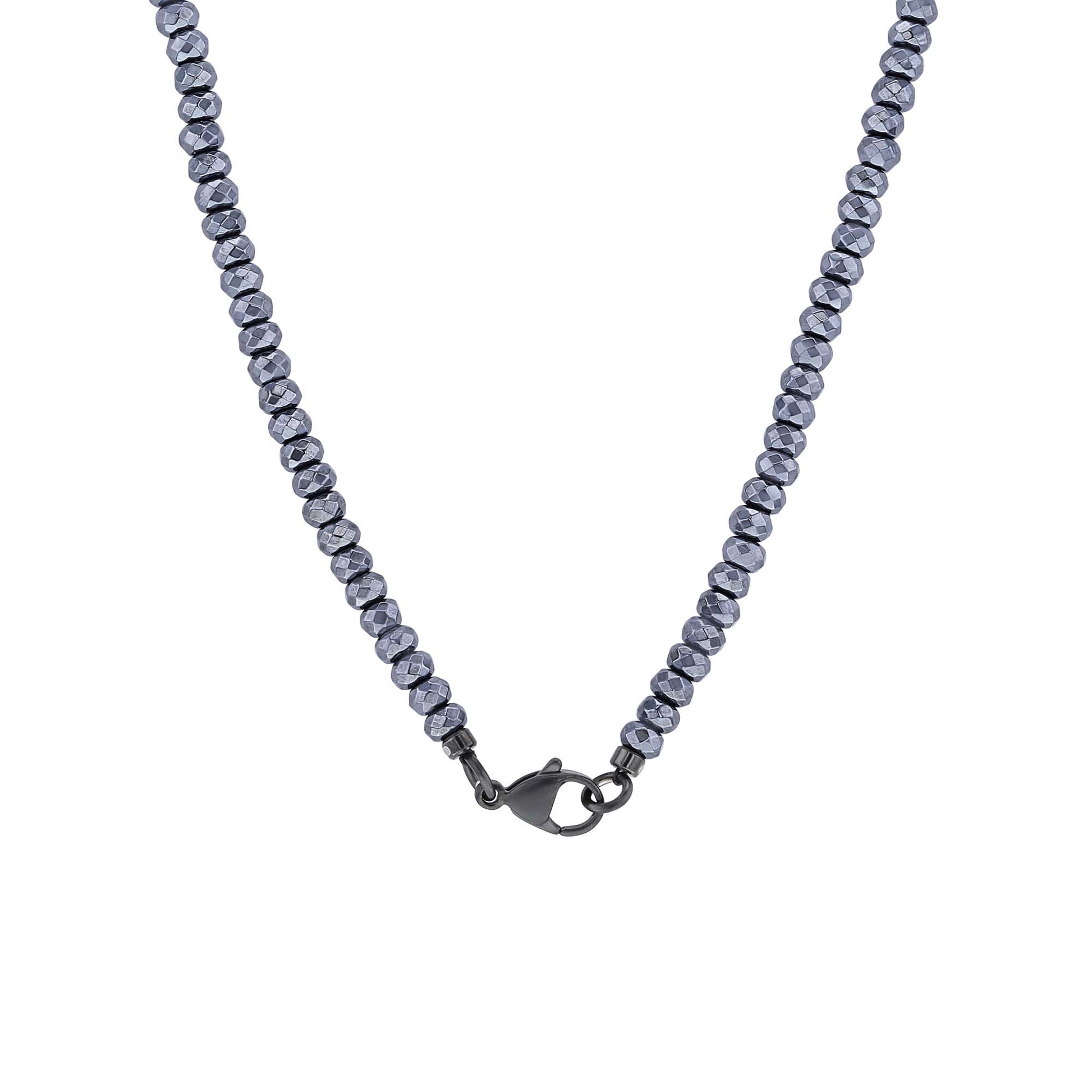 Holden Stainless Steel Hematite Beaded Necklace