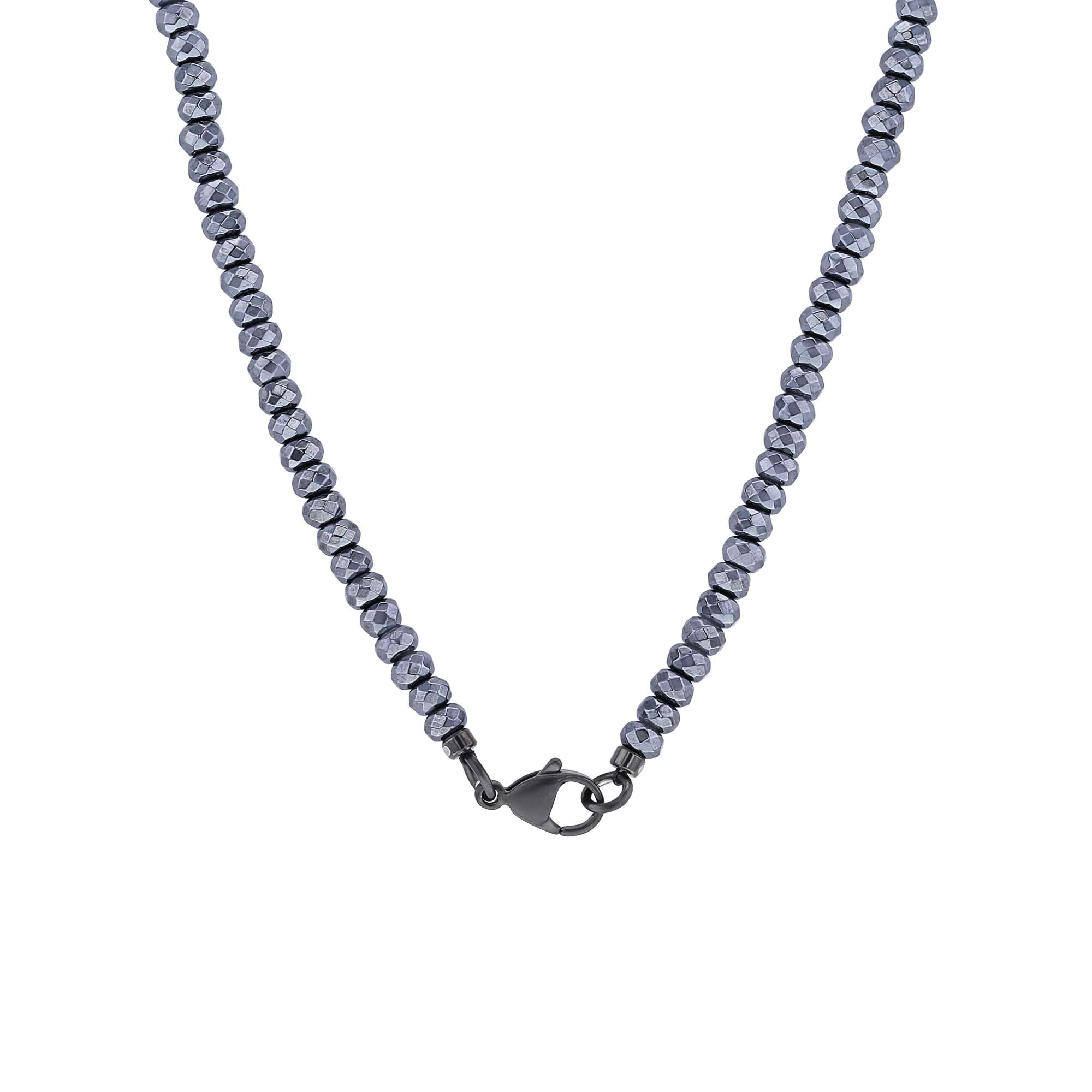 Holden Stainless Steel Hematite Beaded Necklace