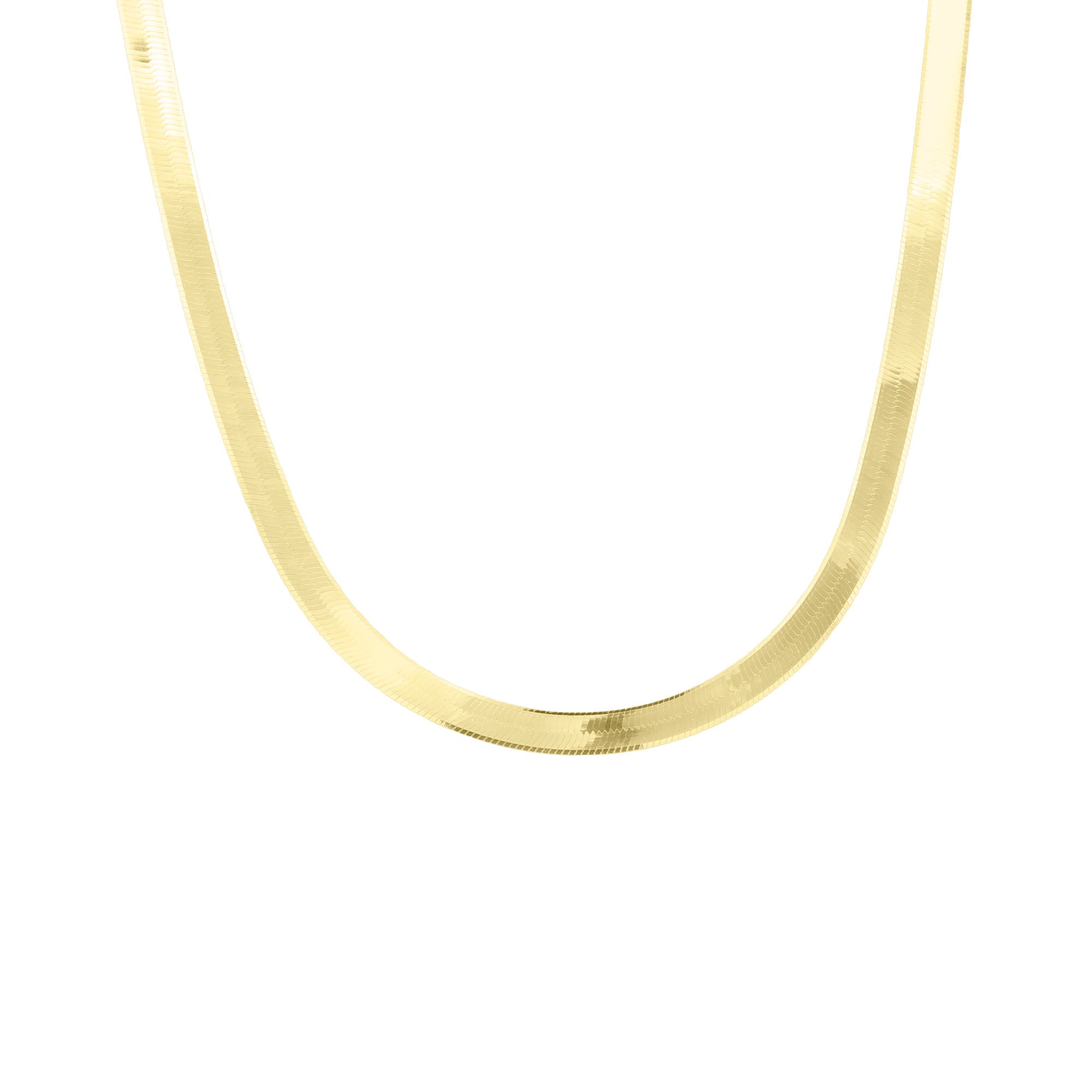 Manhattan Gold Herringbone Chain Necklace - 5MM – Steven Singer