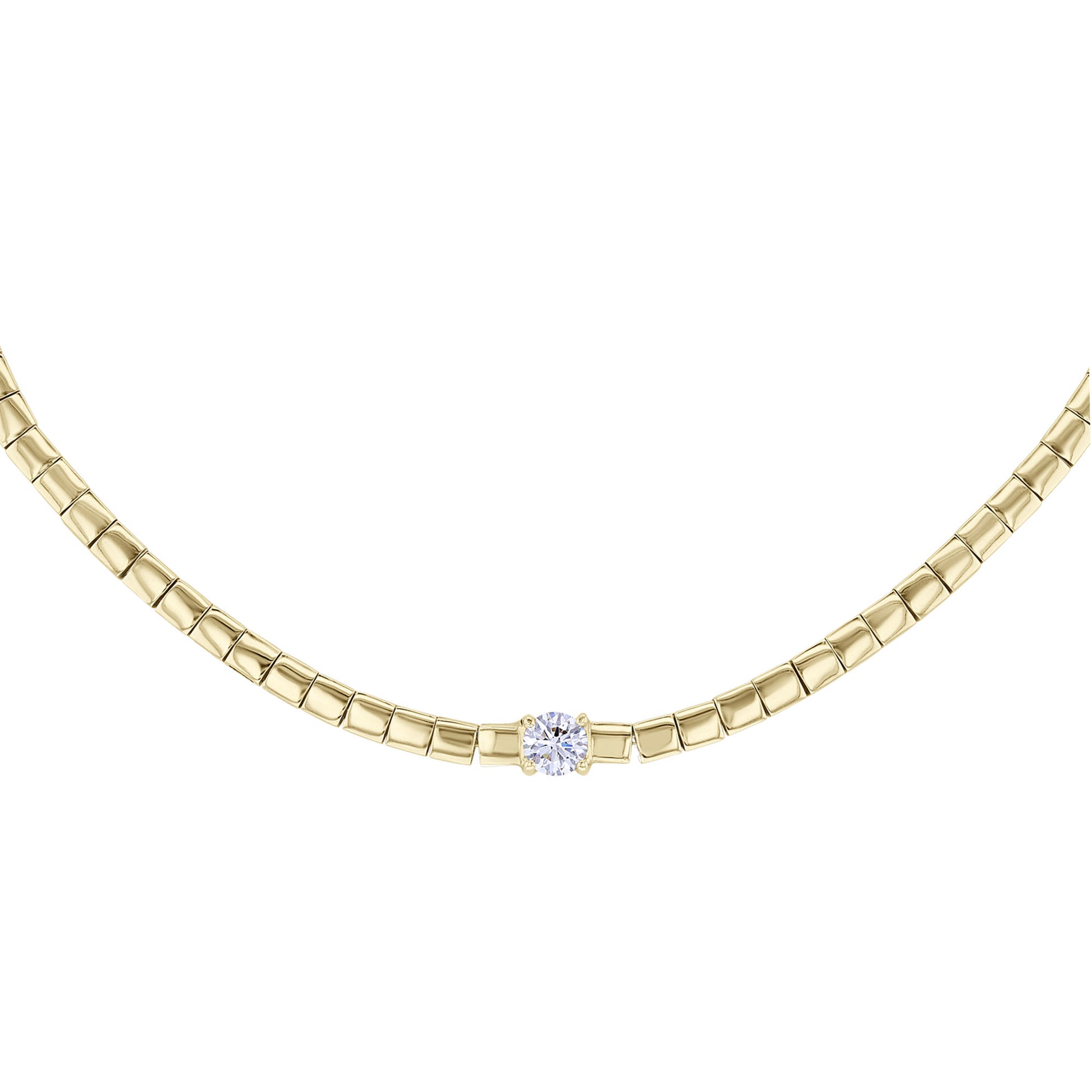 Omega Solitaire Diamond Necklace