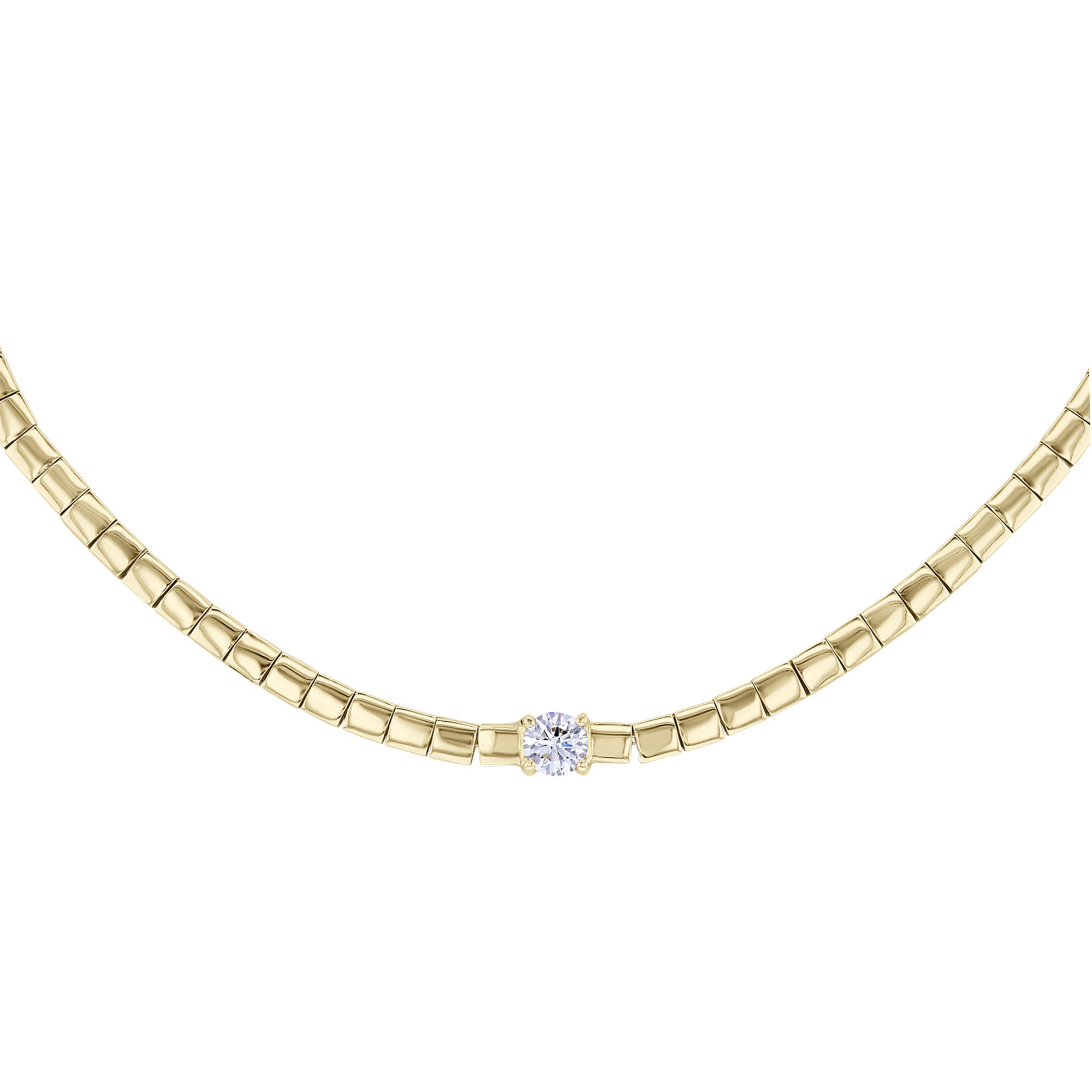 Omega Solitaire Diamond Necklace
