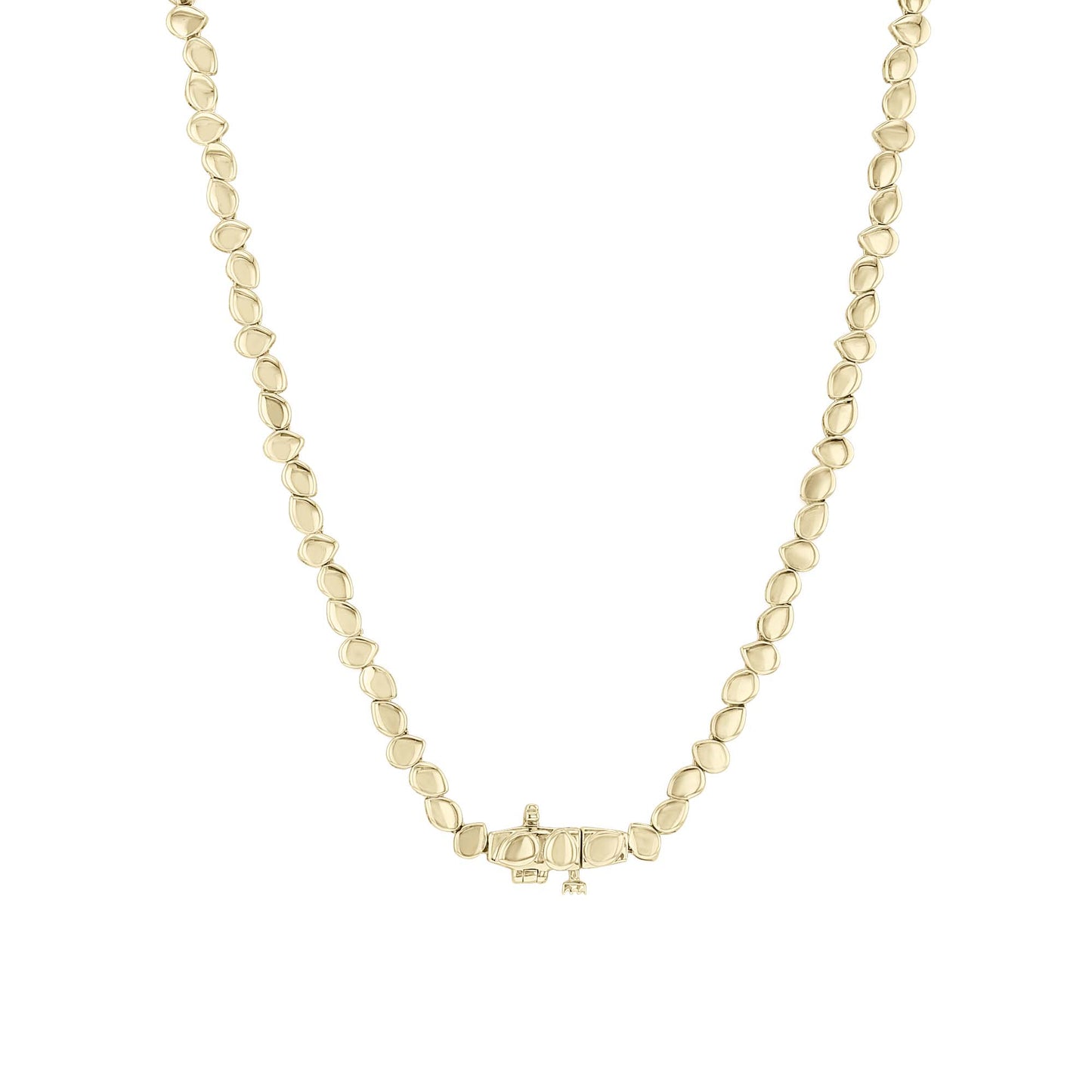 Cascading Pears Bezel Diamond Tennis Necklace