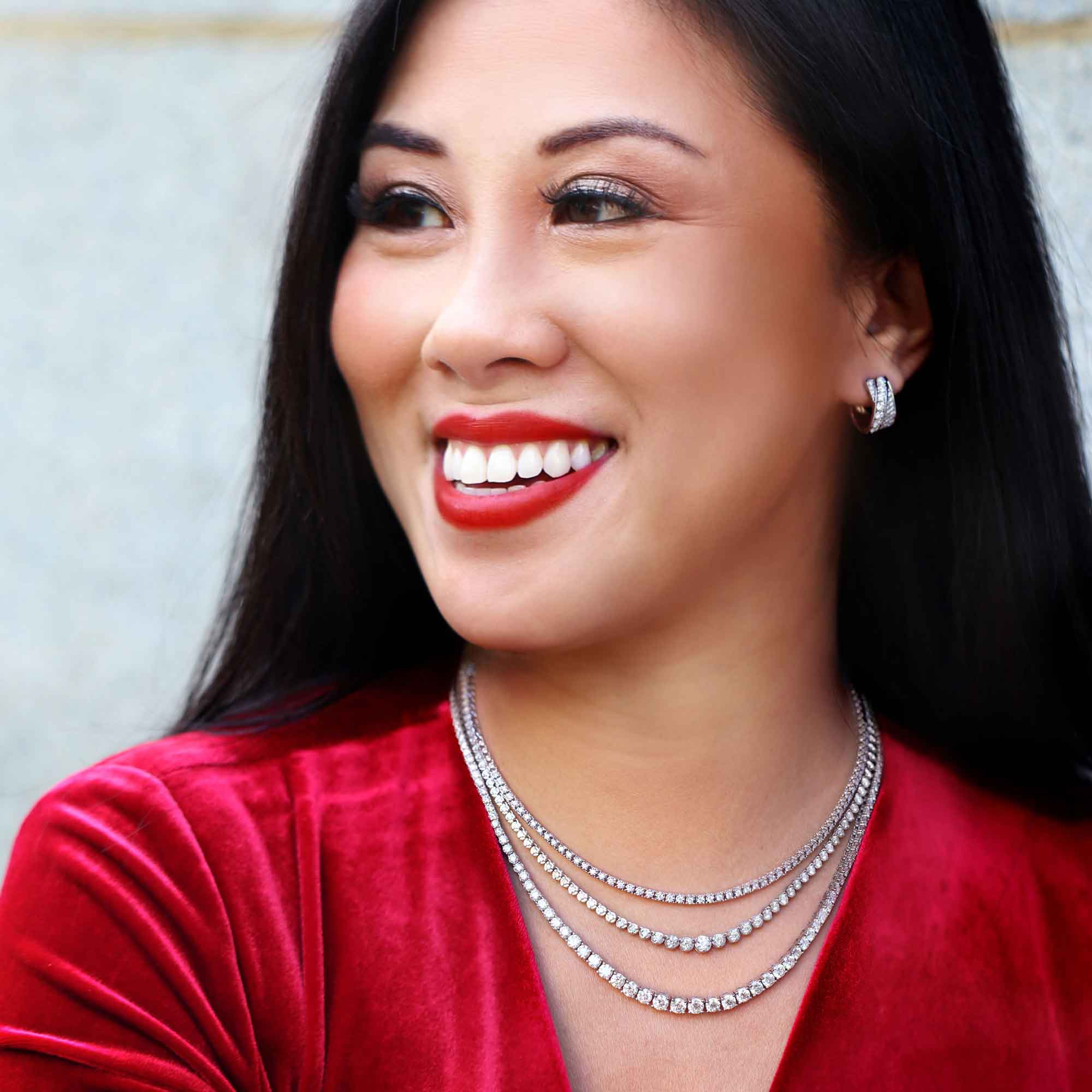 アクセサリー DIAMOND GSV1200 Just Click Emerald Tennis Layered Necklace Set– Artizan Joyeria