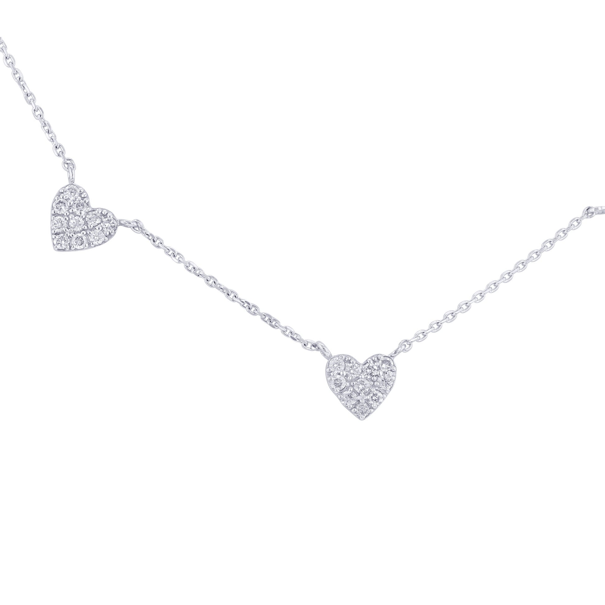 Loving Heart Diamond Station Necklace