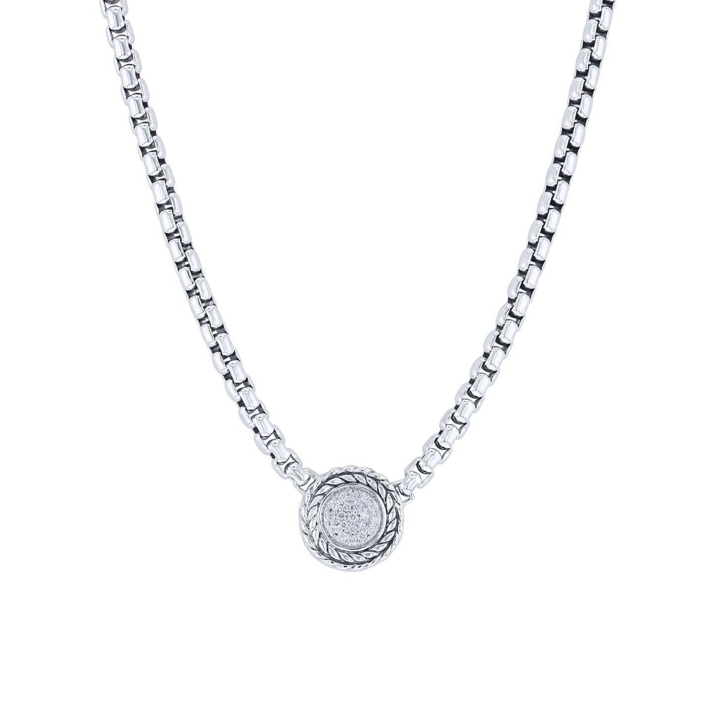 Silver Kenna Pave Diamond Necklace