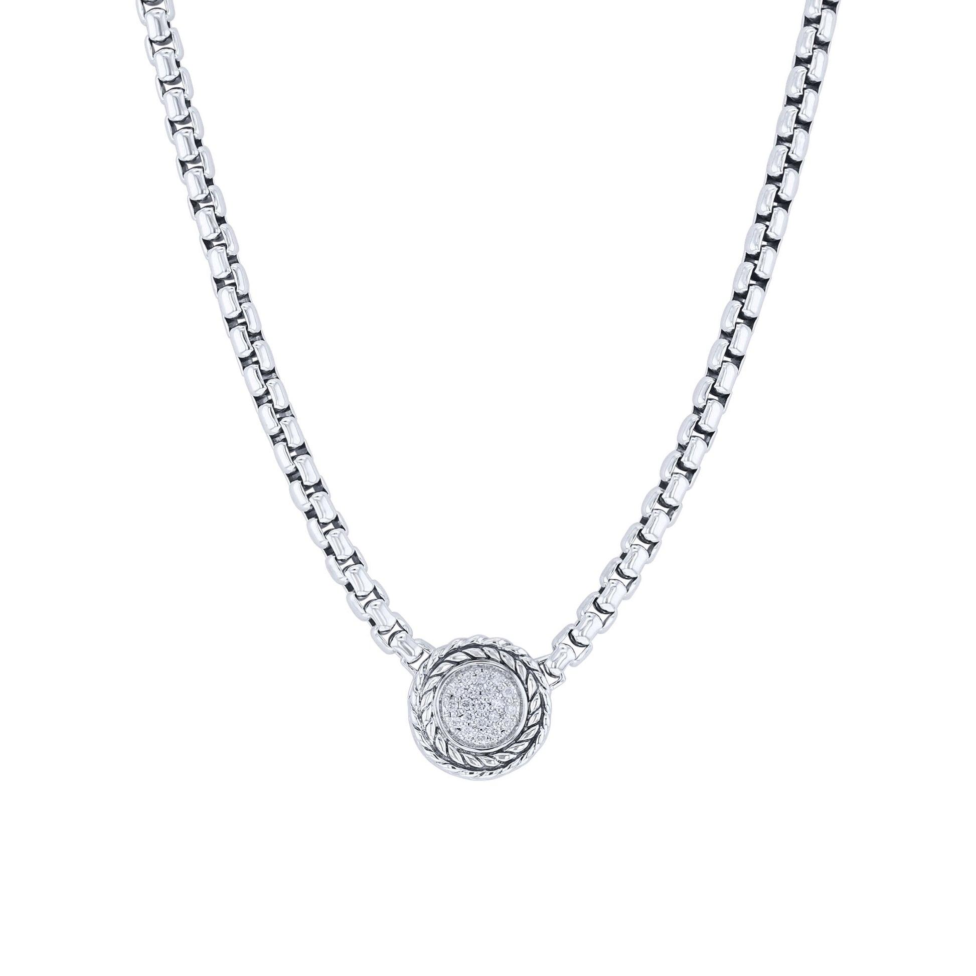 Silver Kenna Pave Diamond Necklace