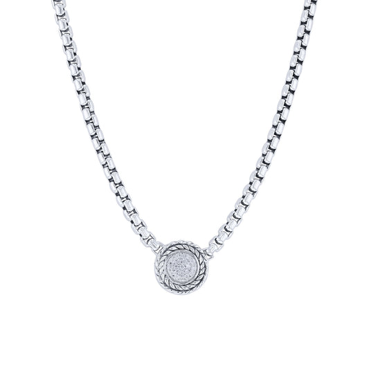 Silver Kenna Pave Diamond Necklace