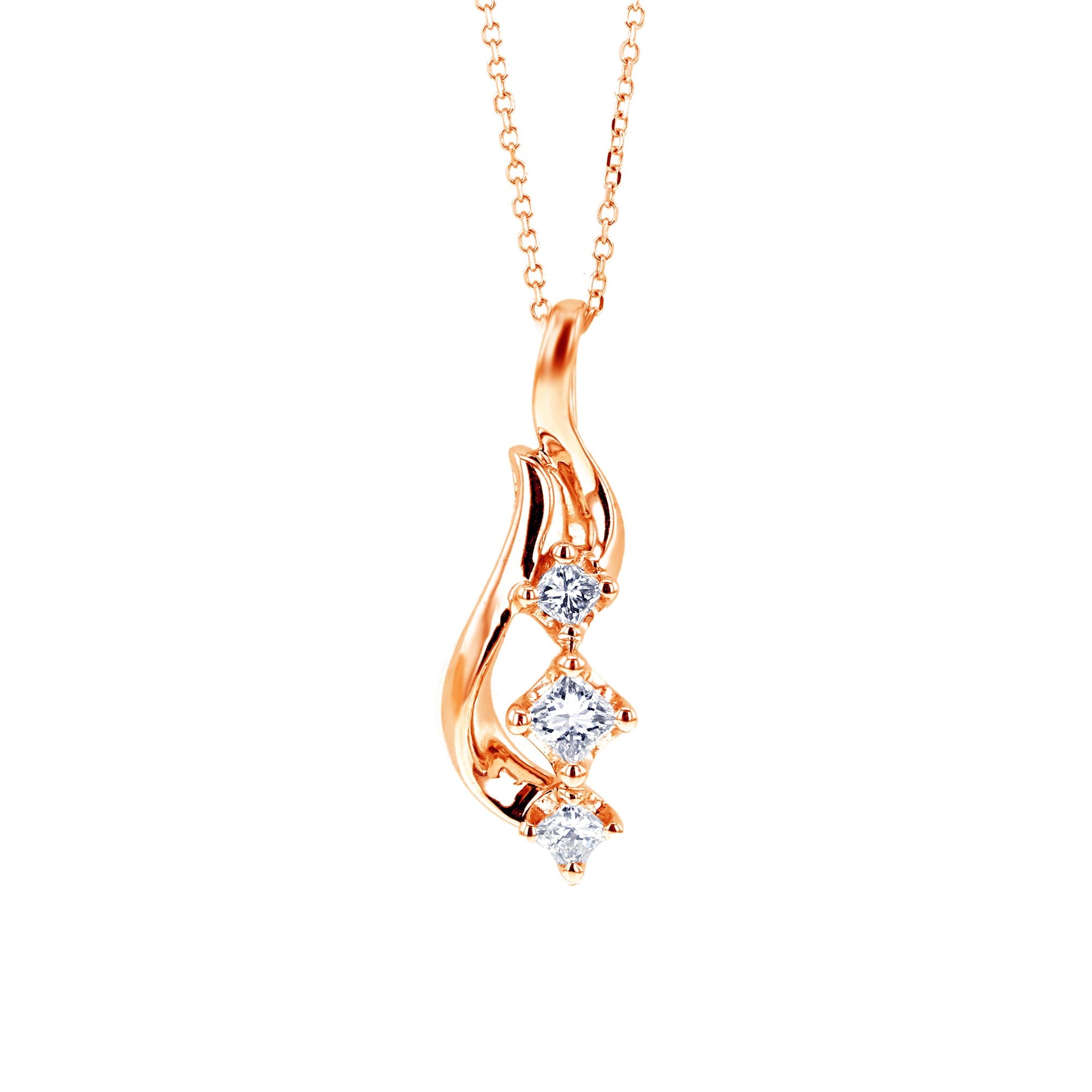 Past Present Future Majestic Princess Diamond Necklace