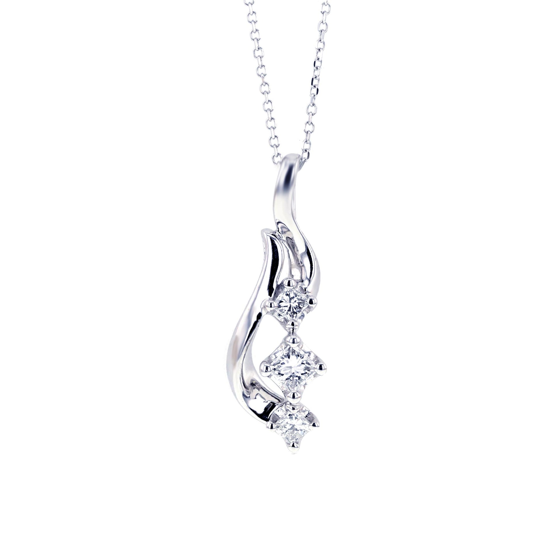 Past Present Future Majestic Princess Diamond Necklace