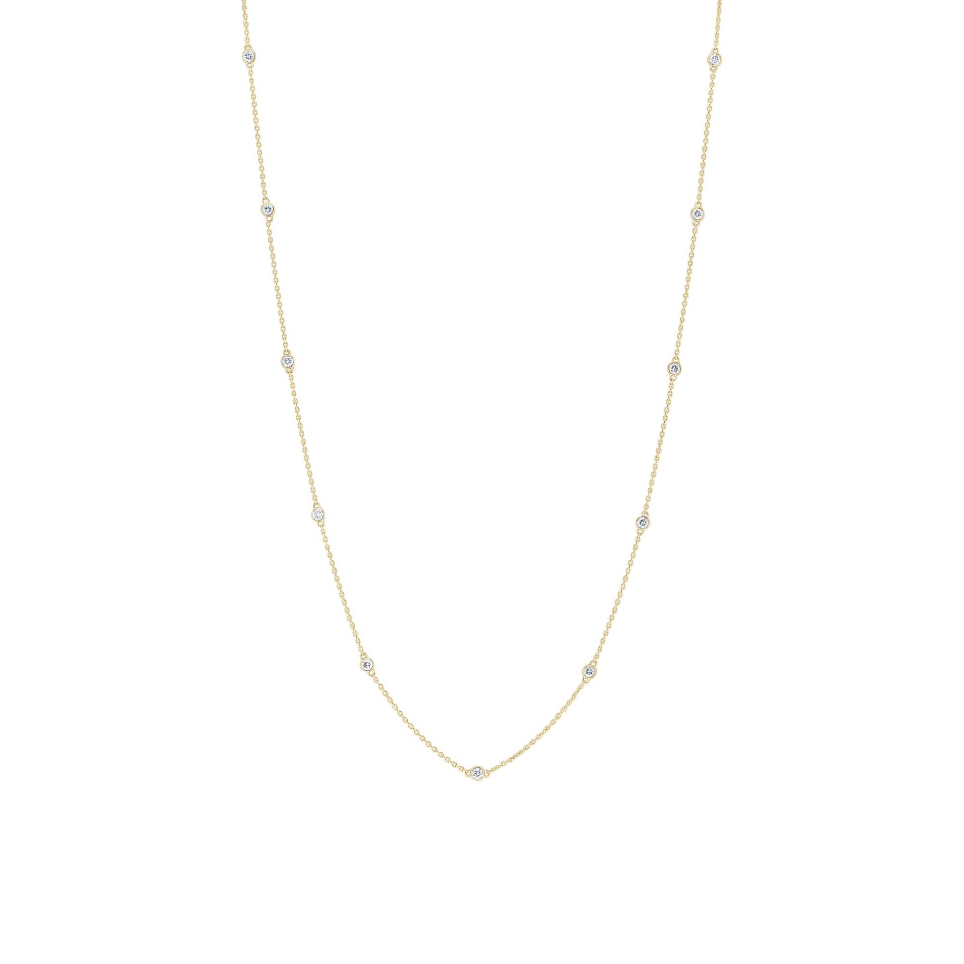 Classic Bezel Station Diamond Necklace 1/3ct