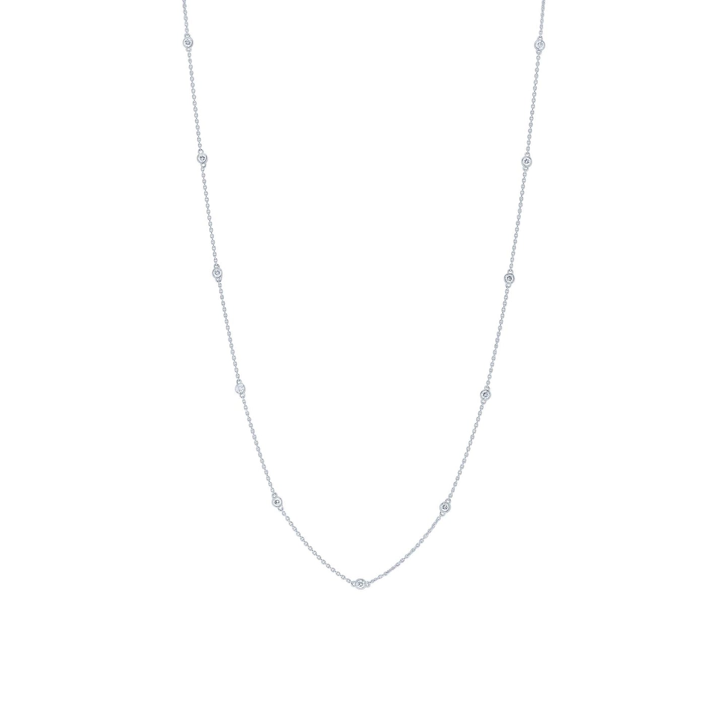 Classic Bezel Station Diamond Necklace 1/3ct