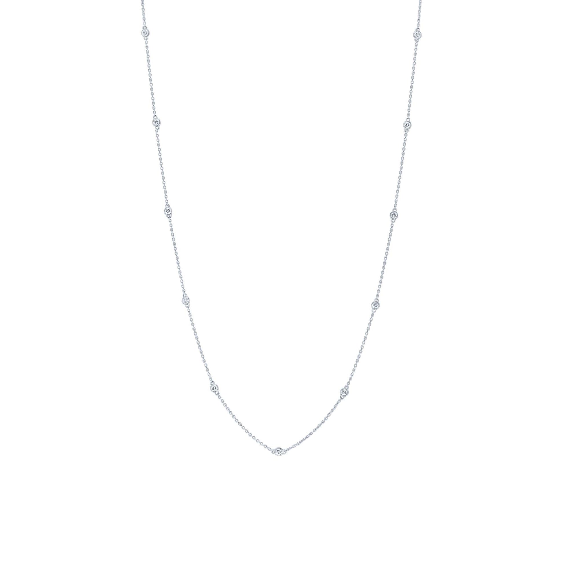 Classic Bezel Station Diamond Necklace 1/3ct