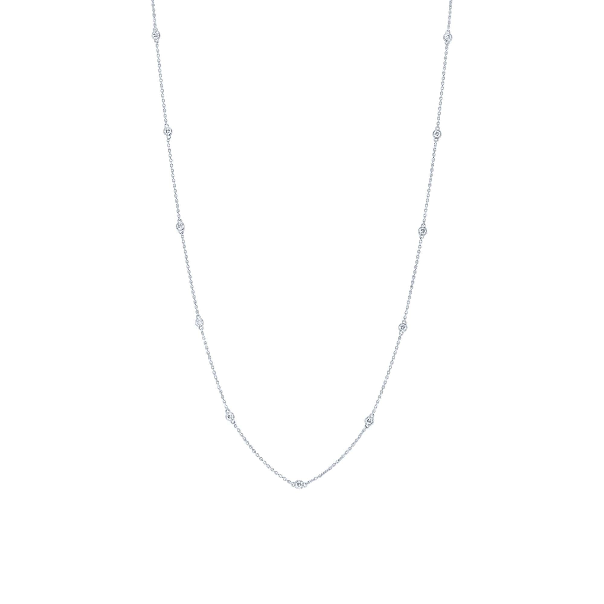 Classic Bezel Station Diamond Necklace 1/3ct