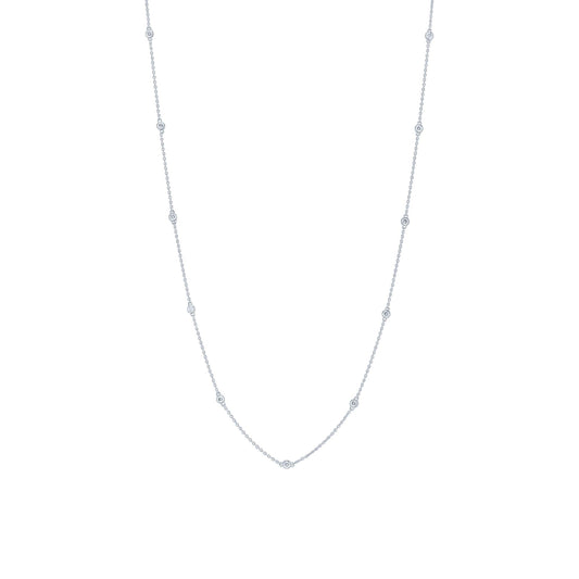 Classic Bezel Station Diamond Necklace 1/3ct