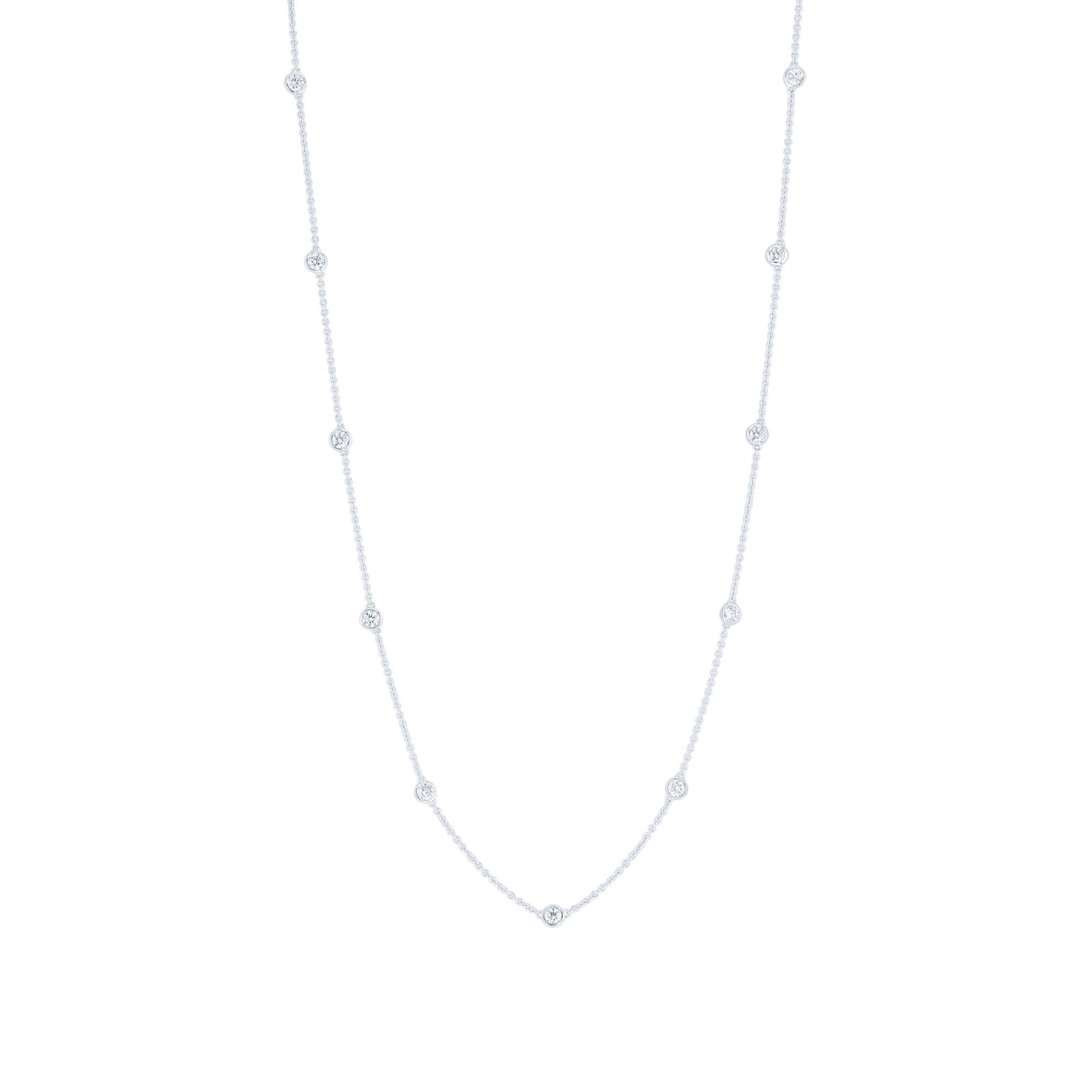 Classic Bezel Station Diamond Necklace 1ct