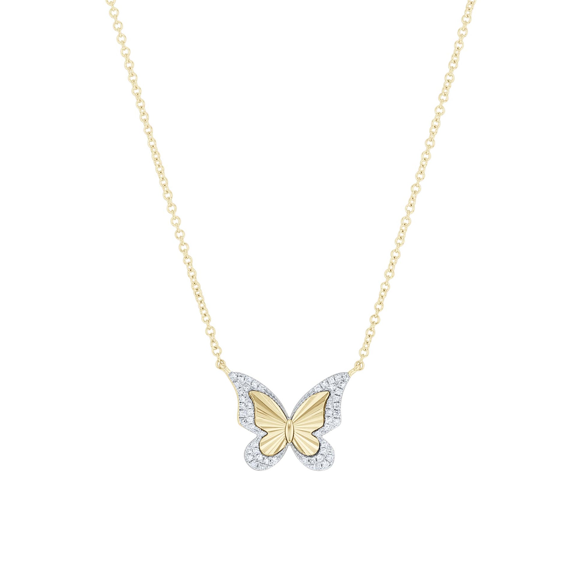Luminous Butterfly Diamond Necklace