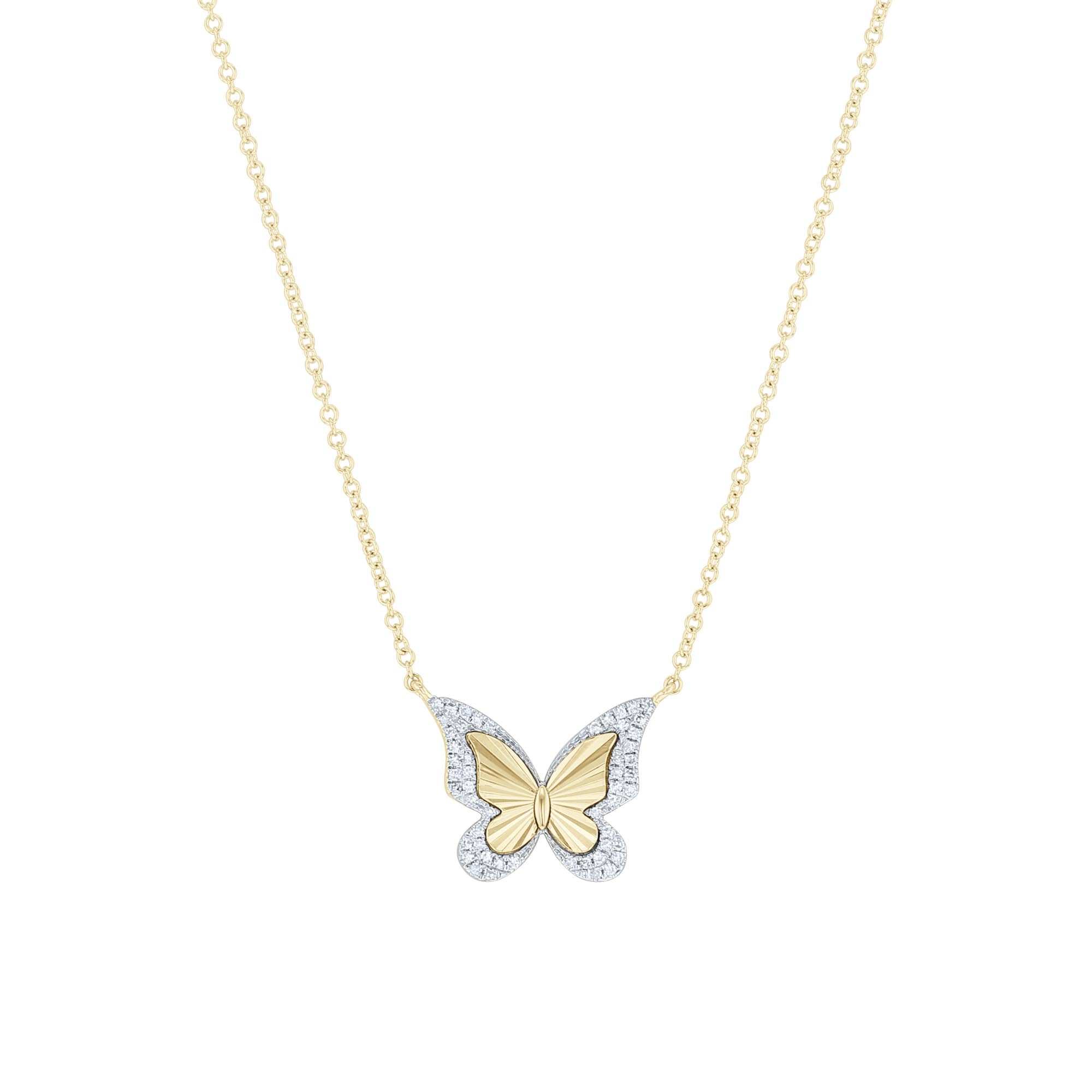 Luminous Butterfly Diamond Necklace