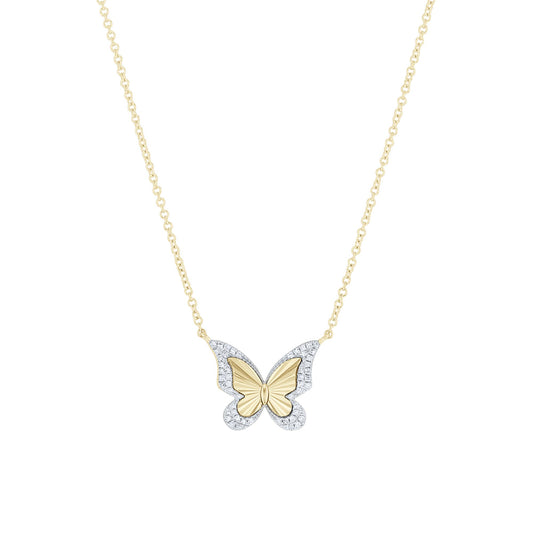 Luminous Butterfly Diamond Necklace