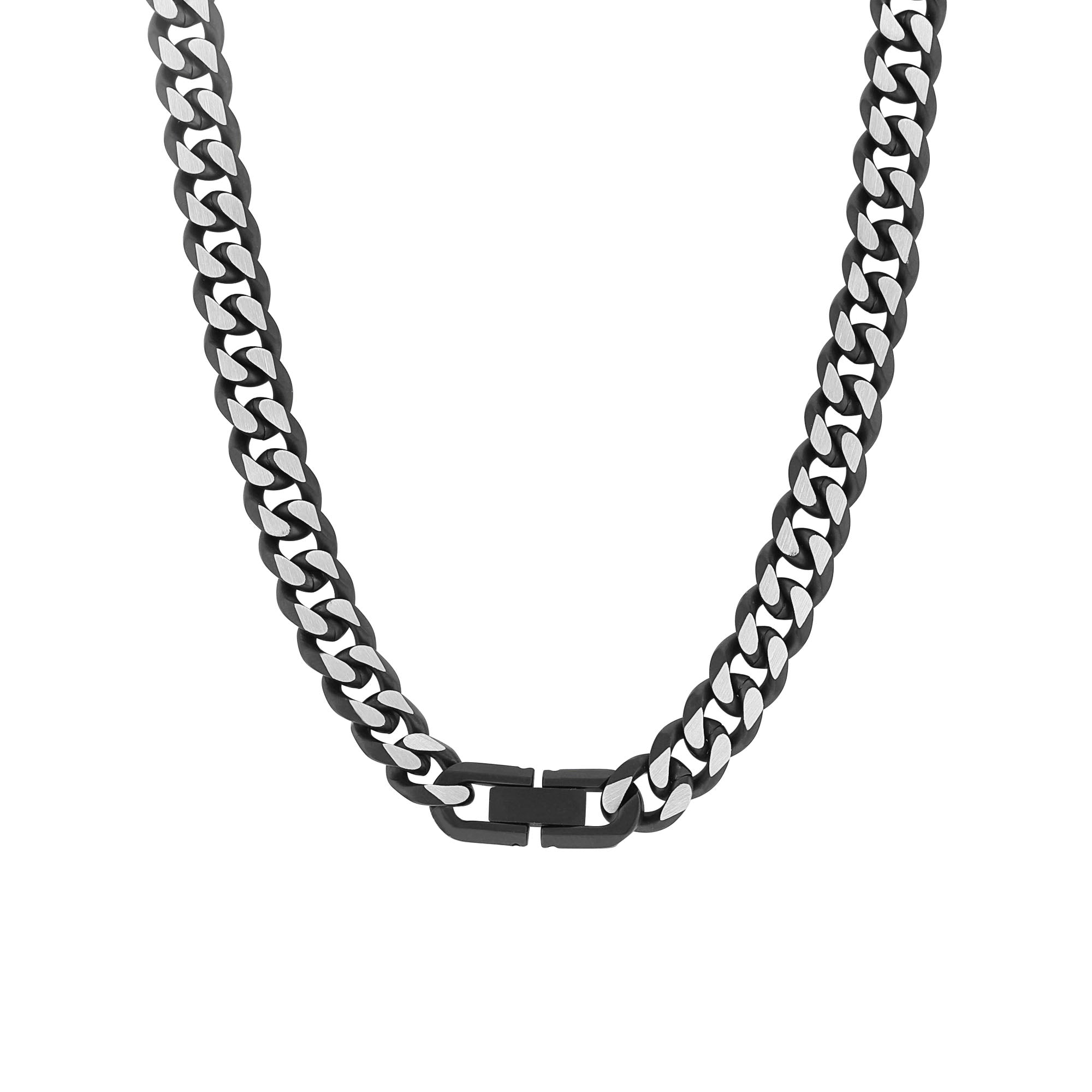 Bentayga Stainless Steel Black Ion Plated Curb Chain – Steven