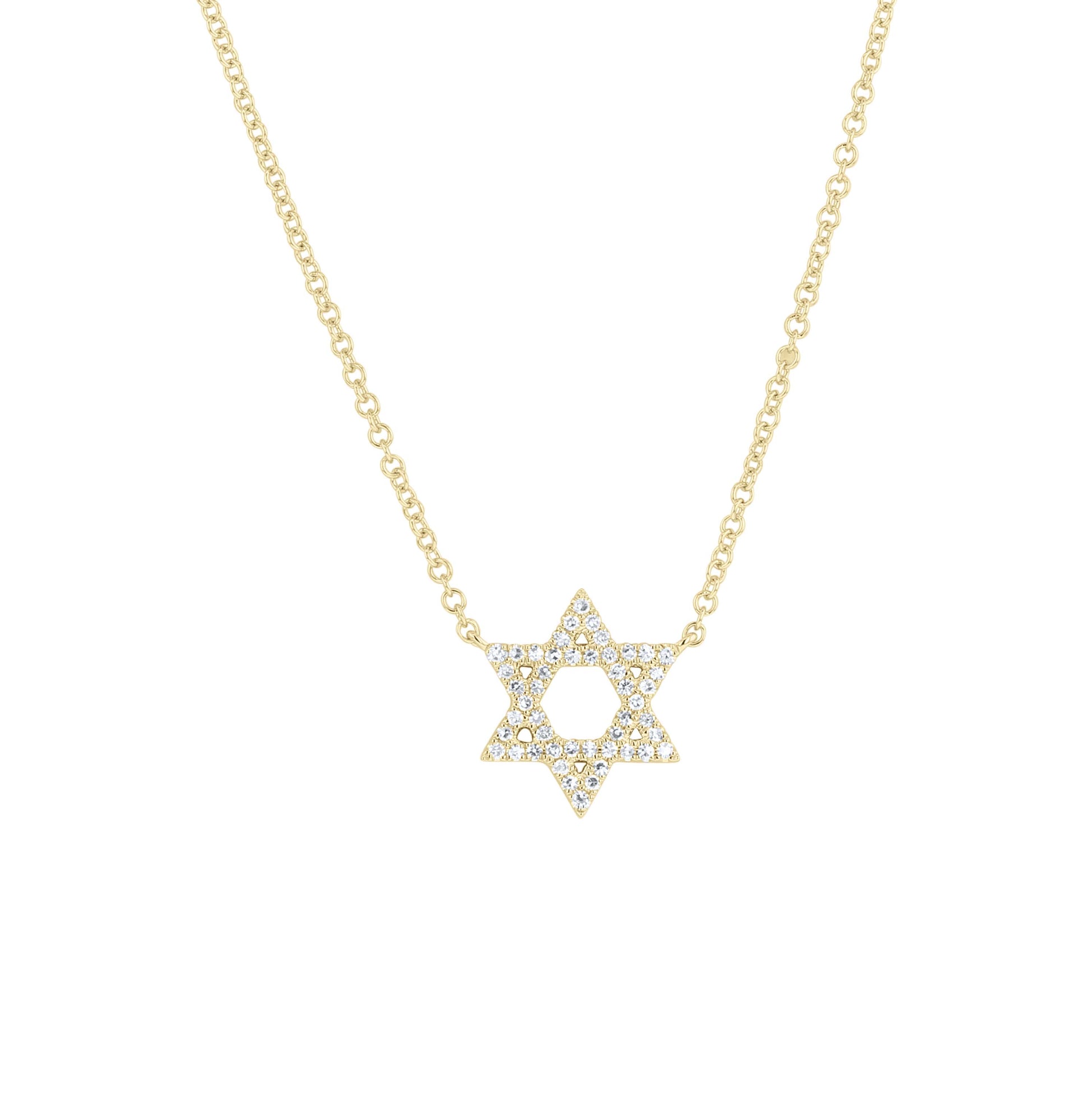 Star of David Pave Diamond Necklace