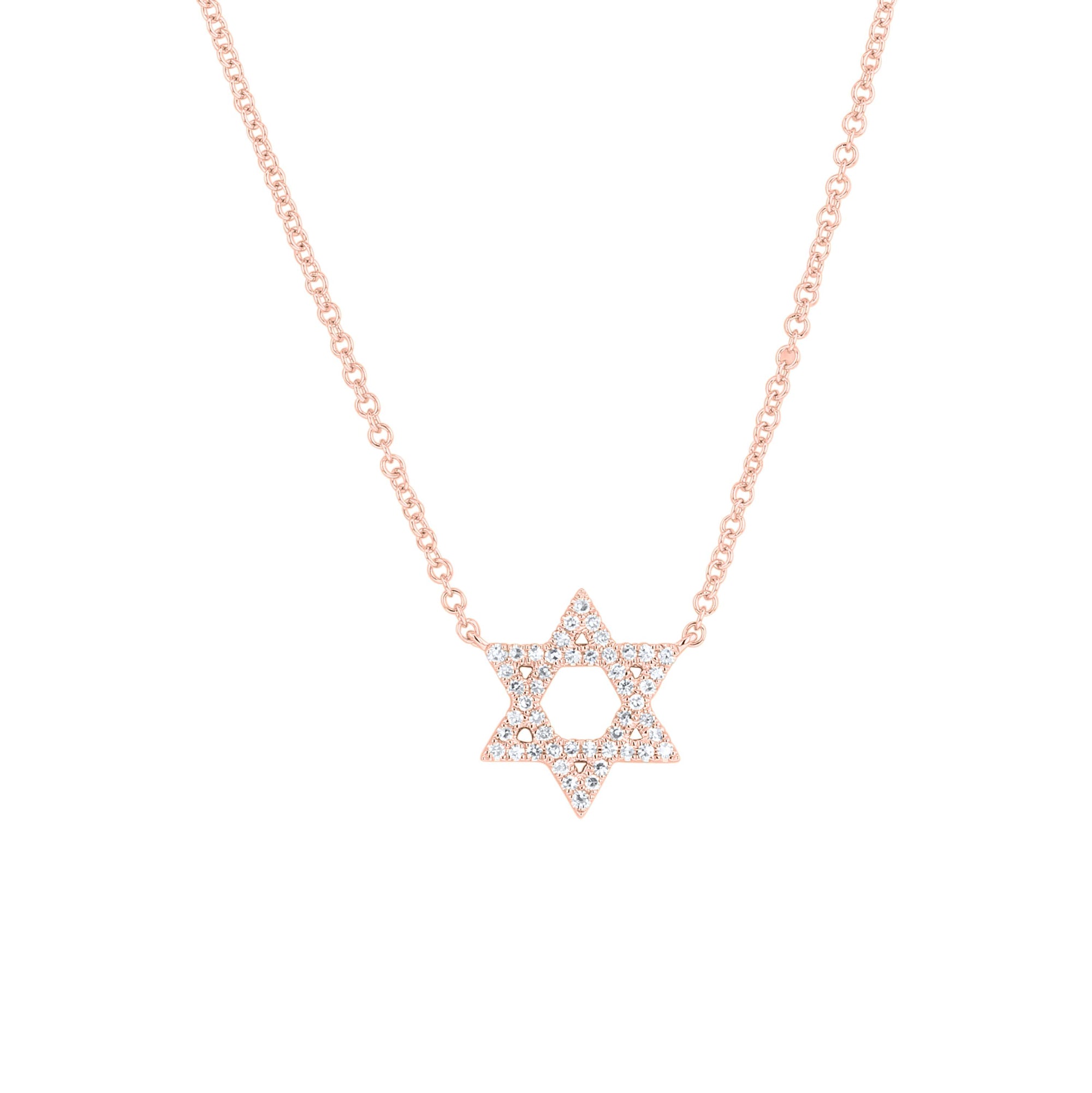 Star of David Pave Diamond Necklace