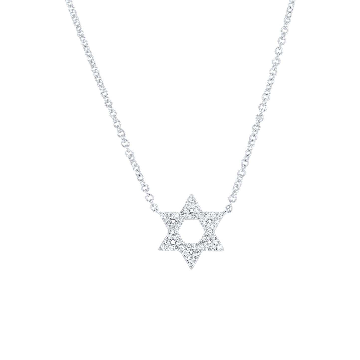 Star of David Pave Diamond Necklace