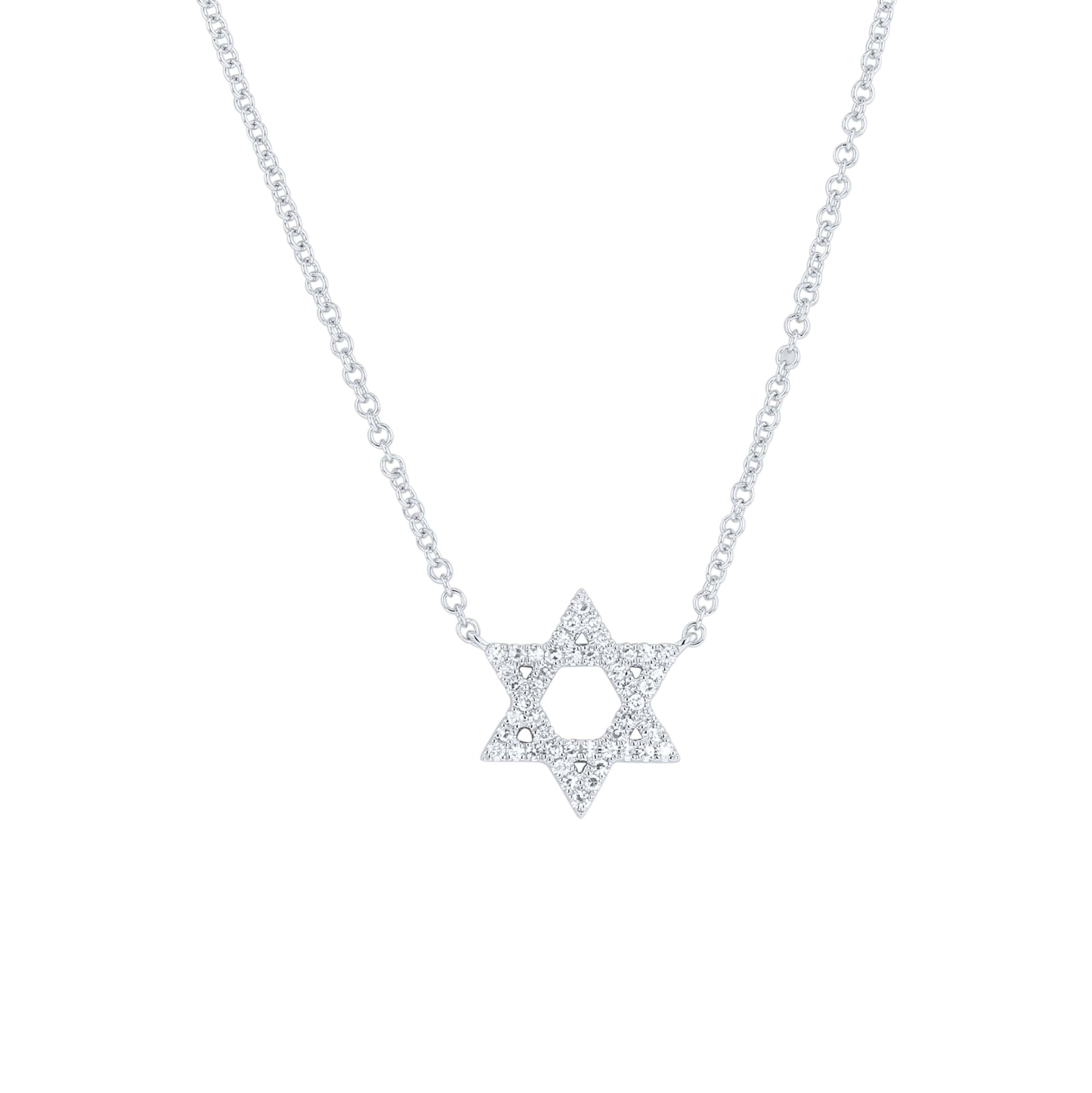 Star of David Pave Diamond Necklace