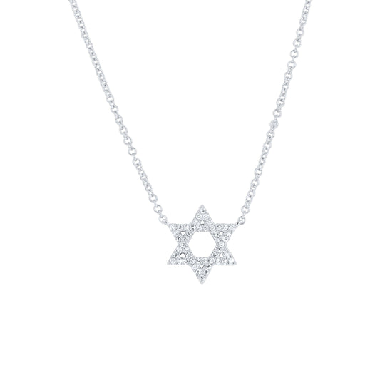 Star of David Pave Diamond Necklace