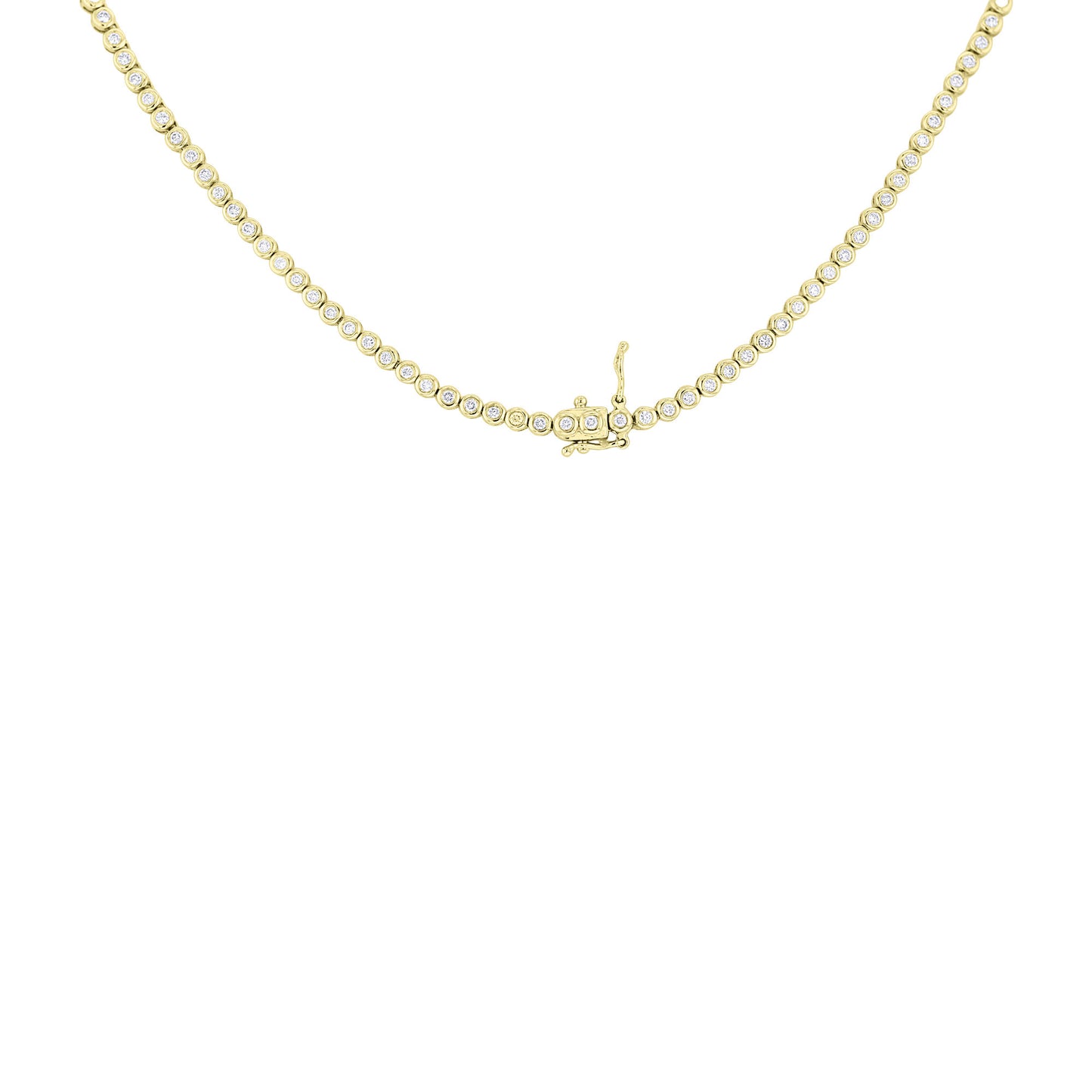 Classic Bezel Tennis Diamond Necklace 4 3/4ct