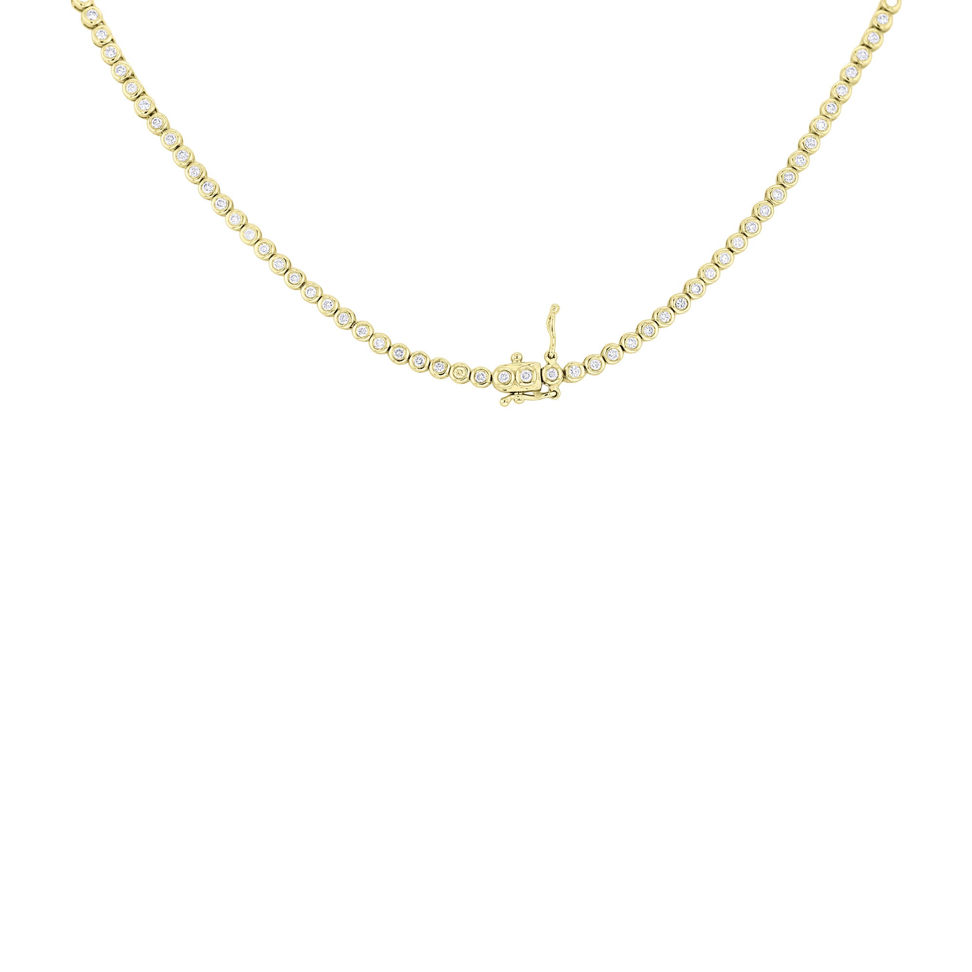 Classic Bezel Tennis Diamond Necklace 4 3/4ct