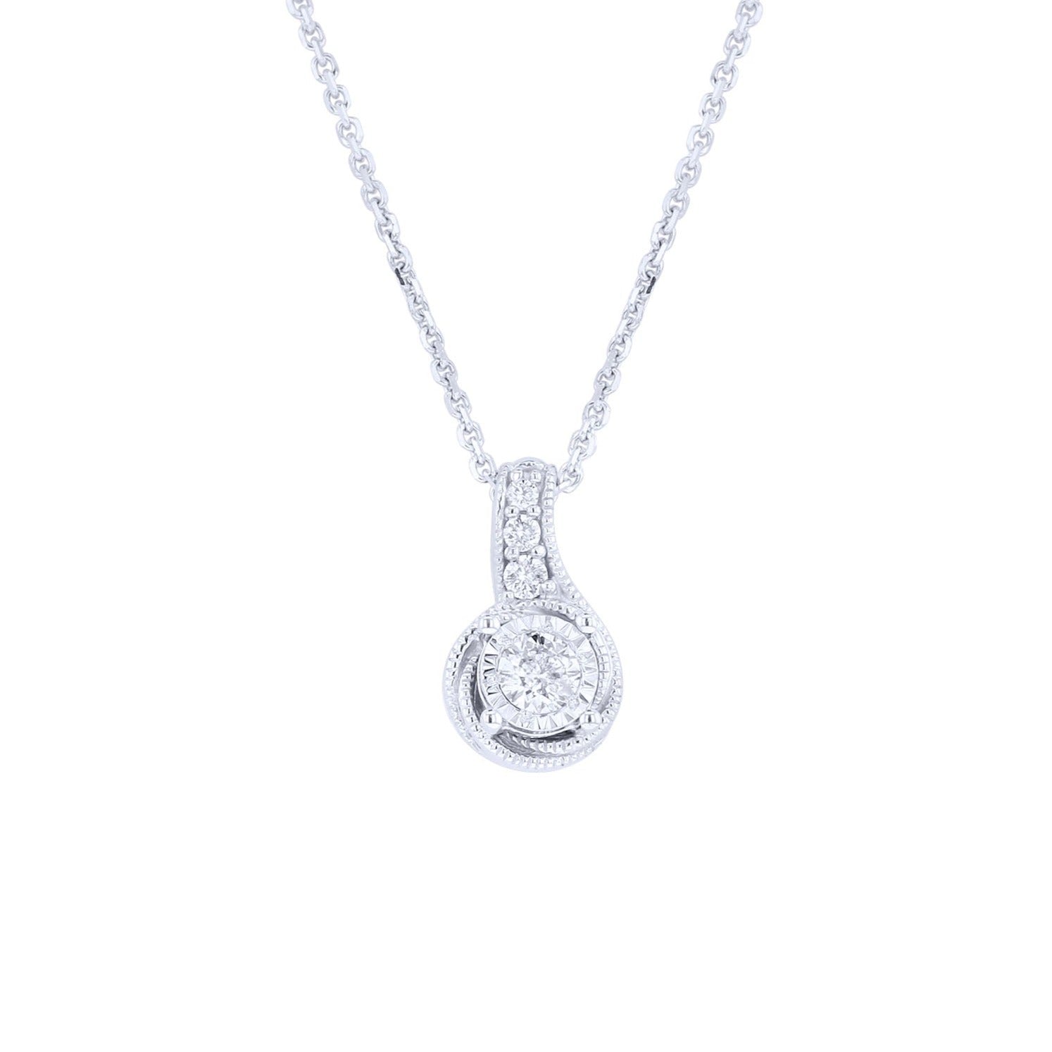 Silver Mirage Whirlwind Diamond Necklace