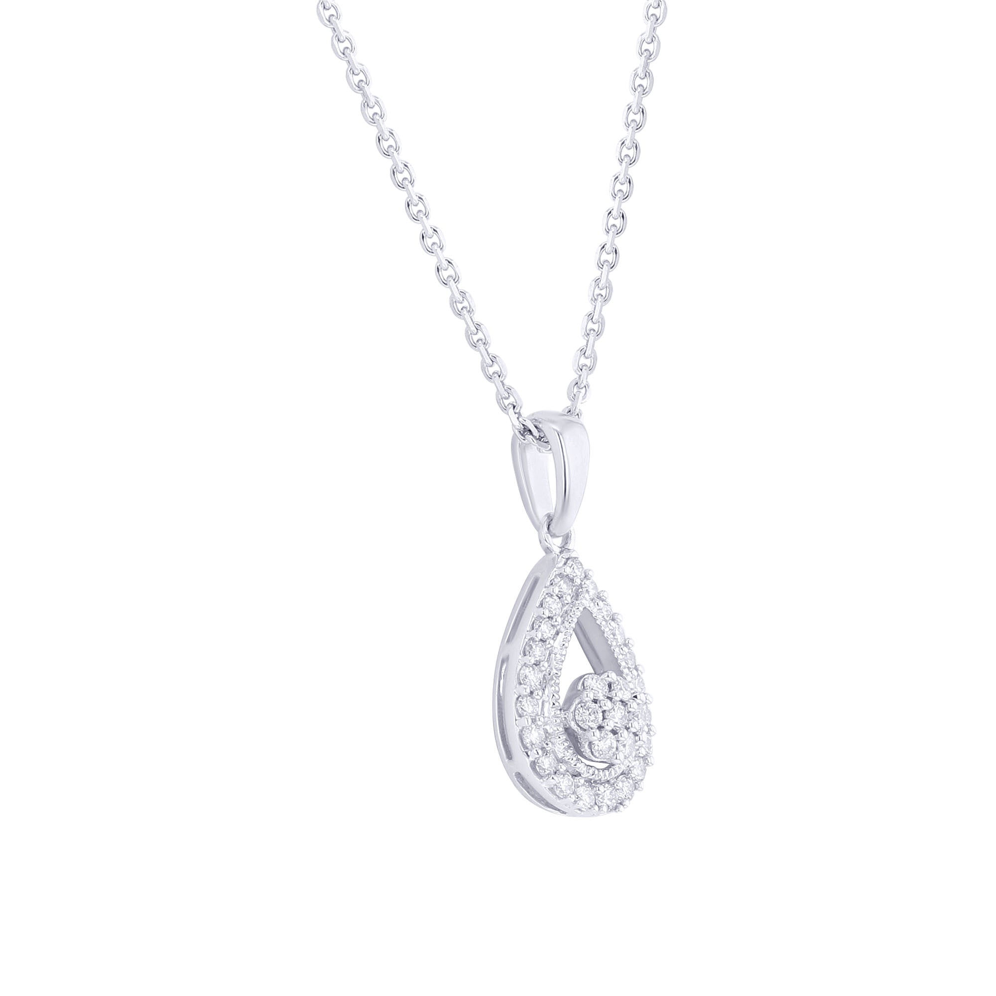 Silver Gumdrop Diamond Necklace