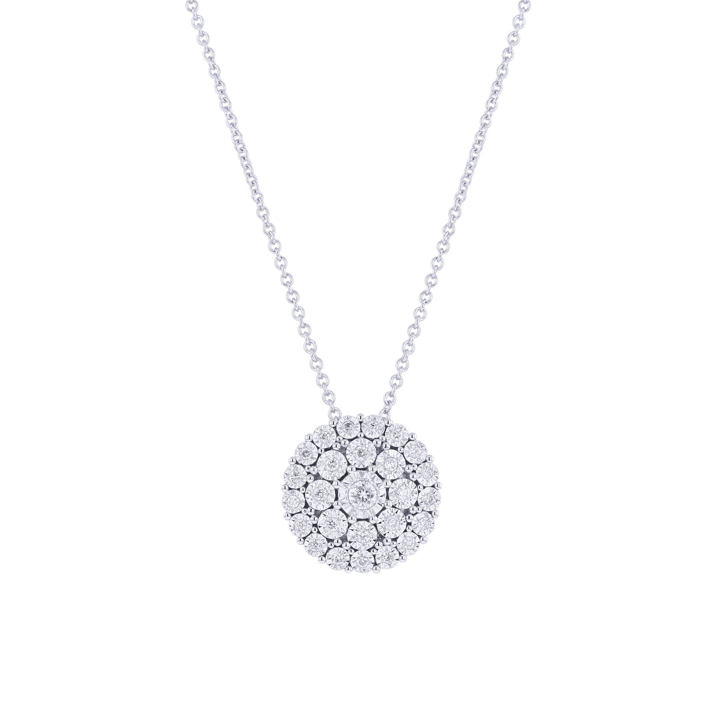 Nebula Round Cluster Diamond Necklace 1/6ct
