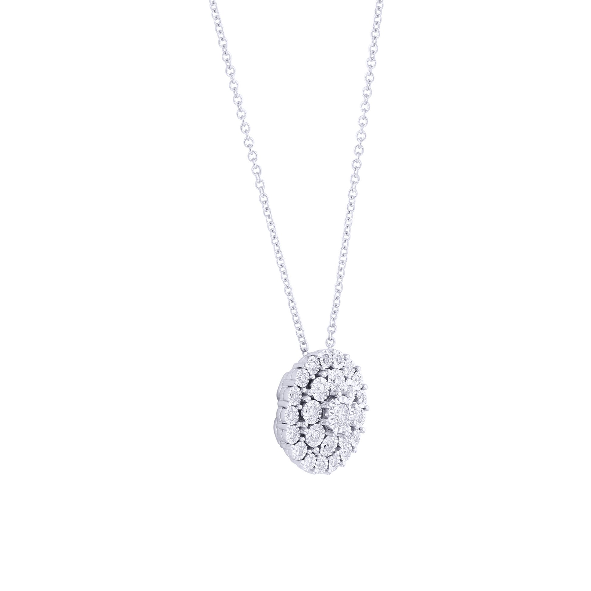 Nebula Round Cluster Diamond Necklace 1/6ct