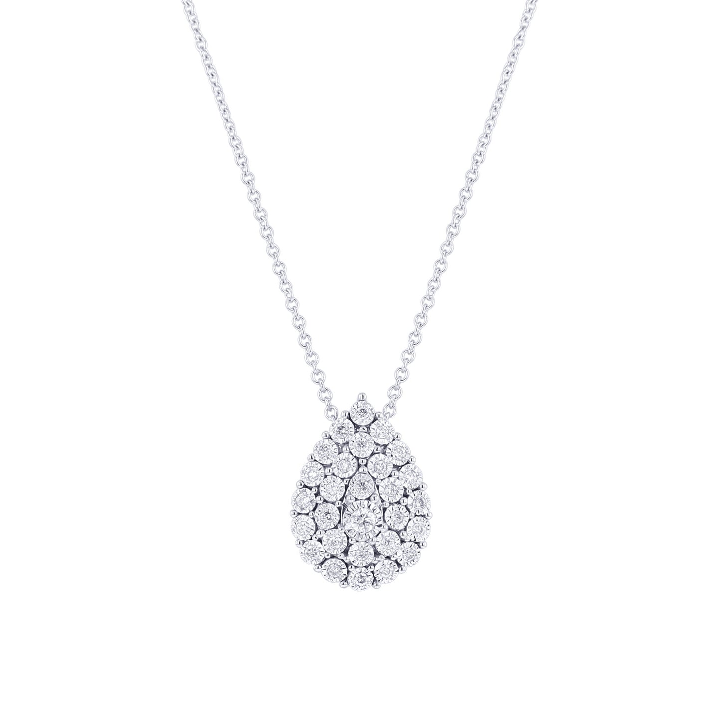 Nebula Pear Cluster Diamond Necklace 1/6ct