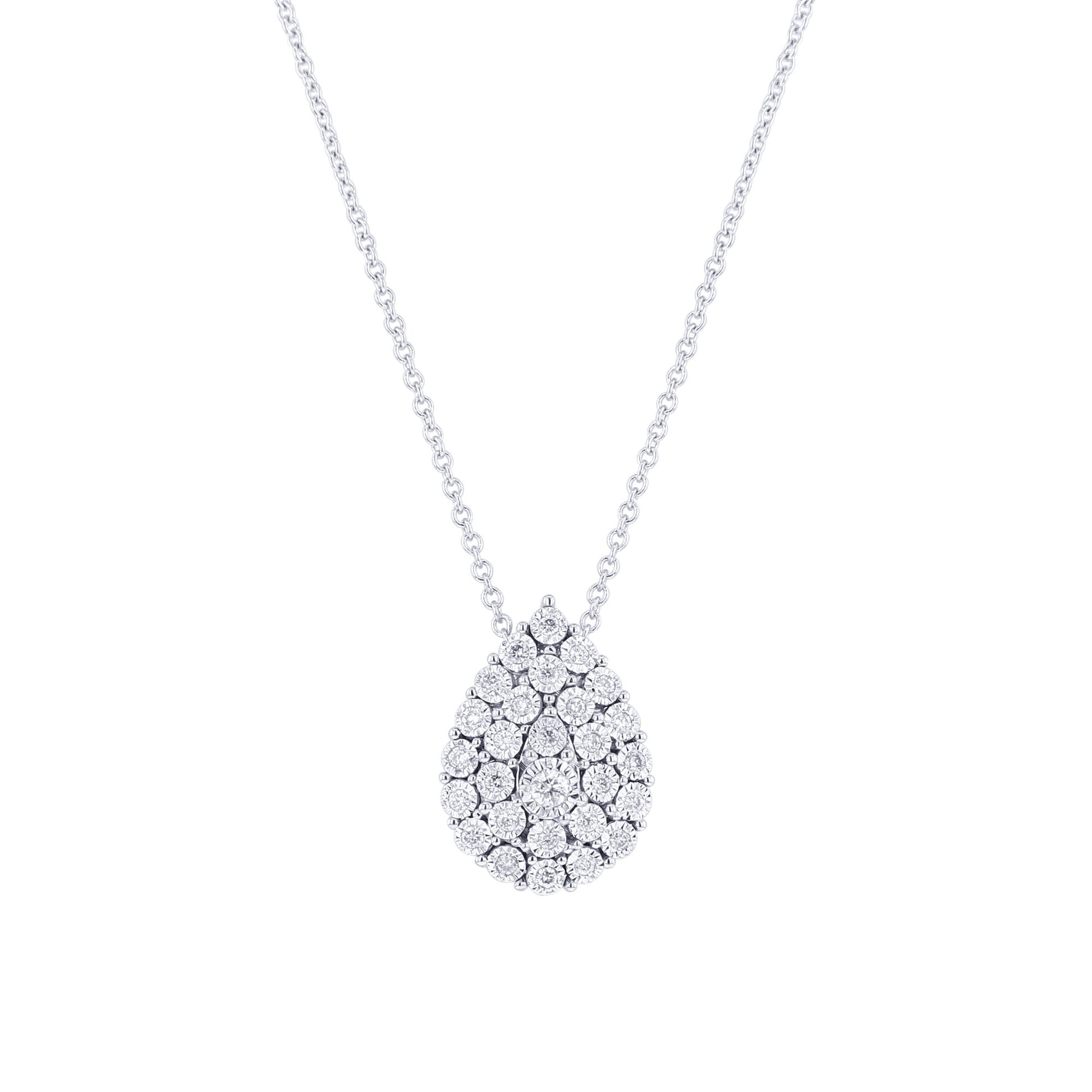 Nebula Pear Cluster Diamond Necklace 1/6ct