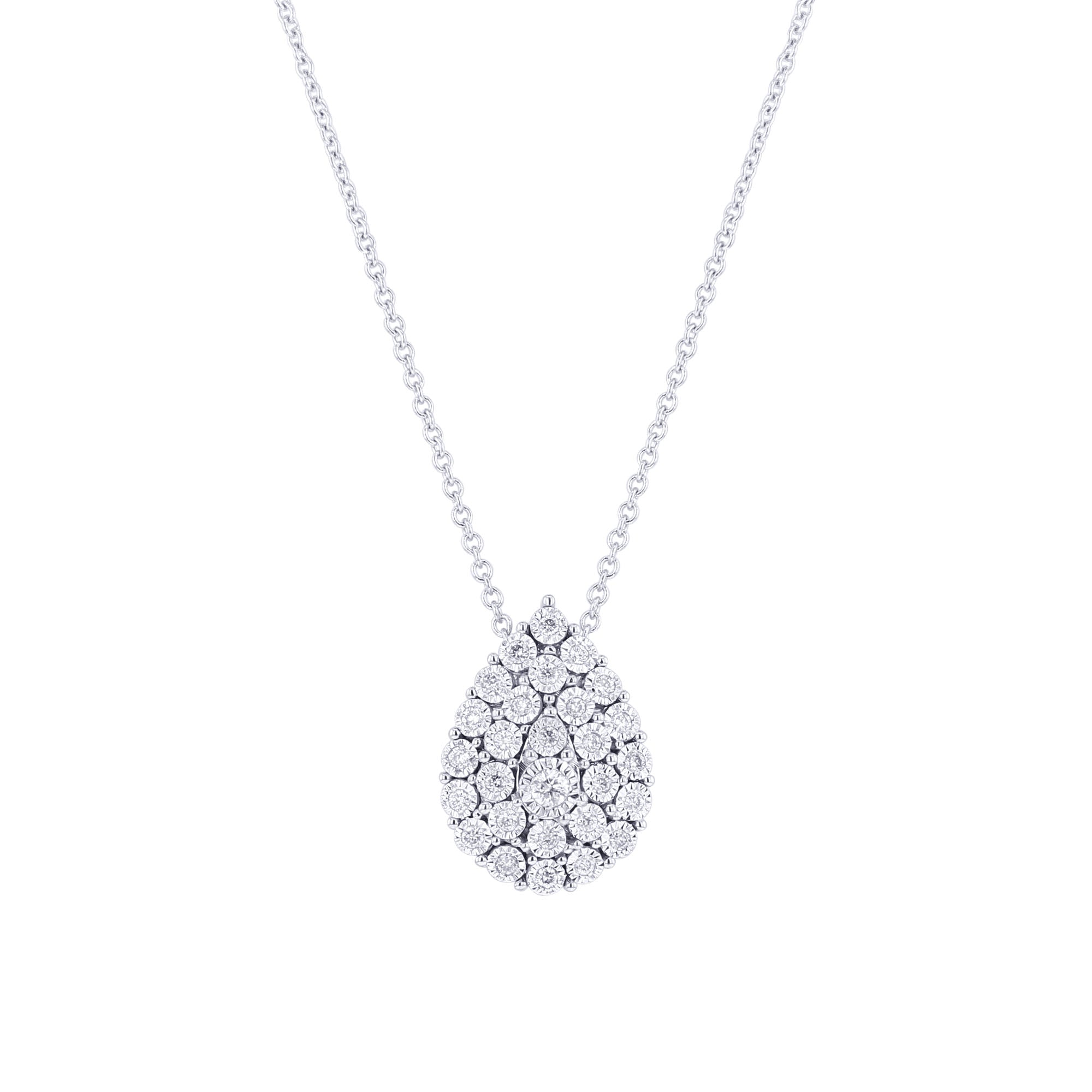 Nebula Pear Cluster Diamond Necklace 1/6ct