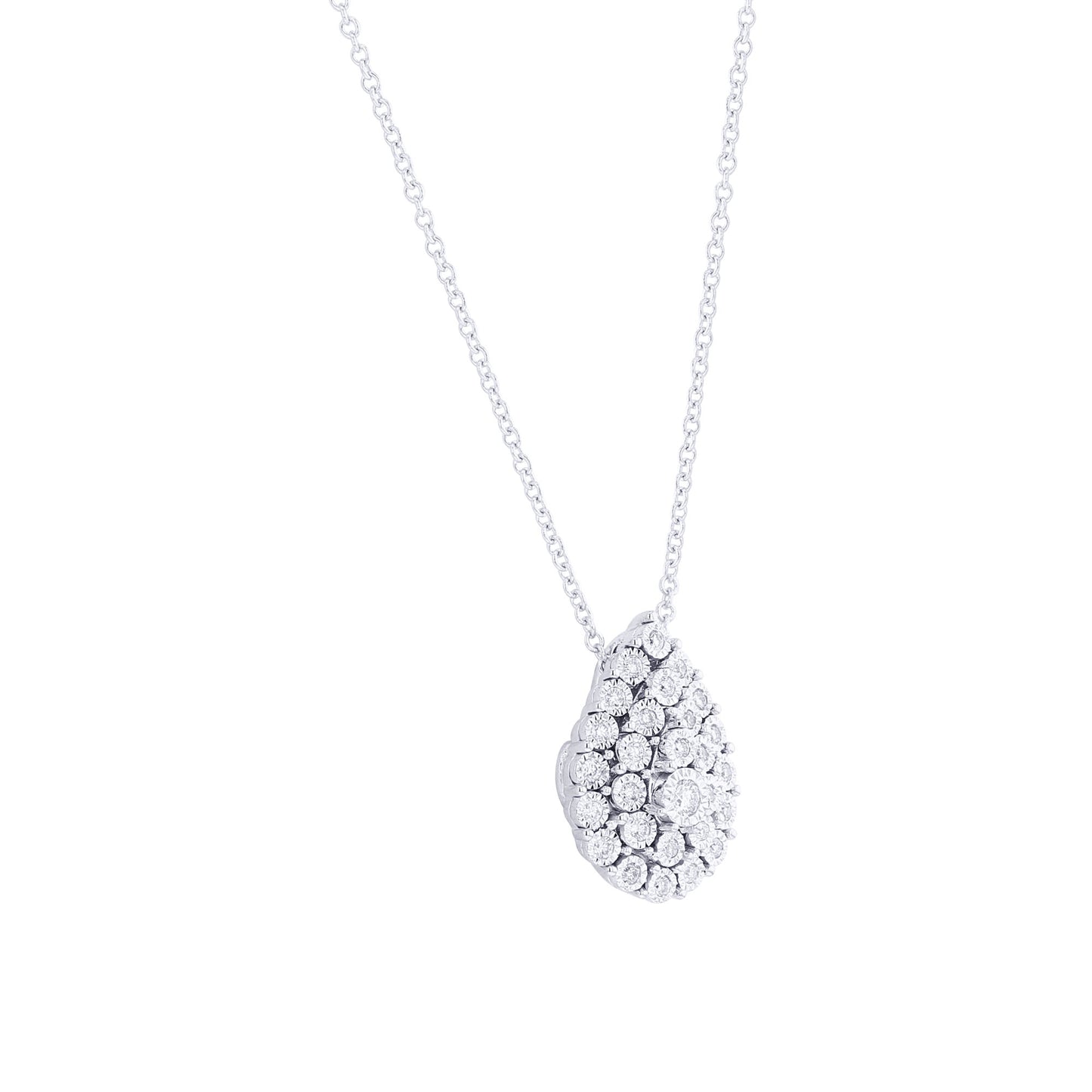 Nebula Pear Cluster Diamond Necklace 1/6ct