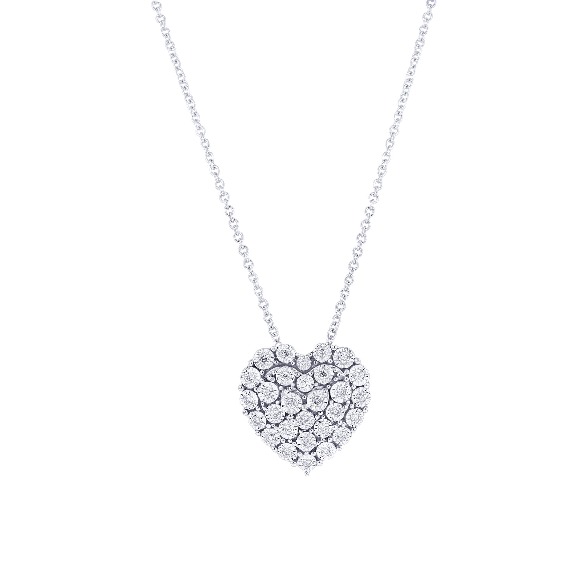 Nebula Heart Cluster Diamond Necklace 1/6ct