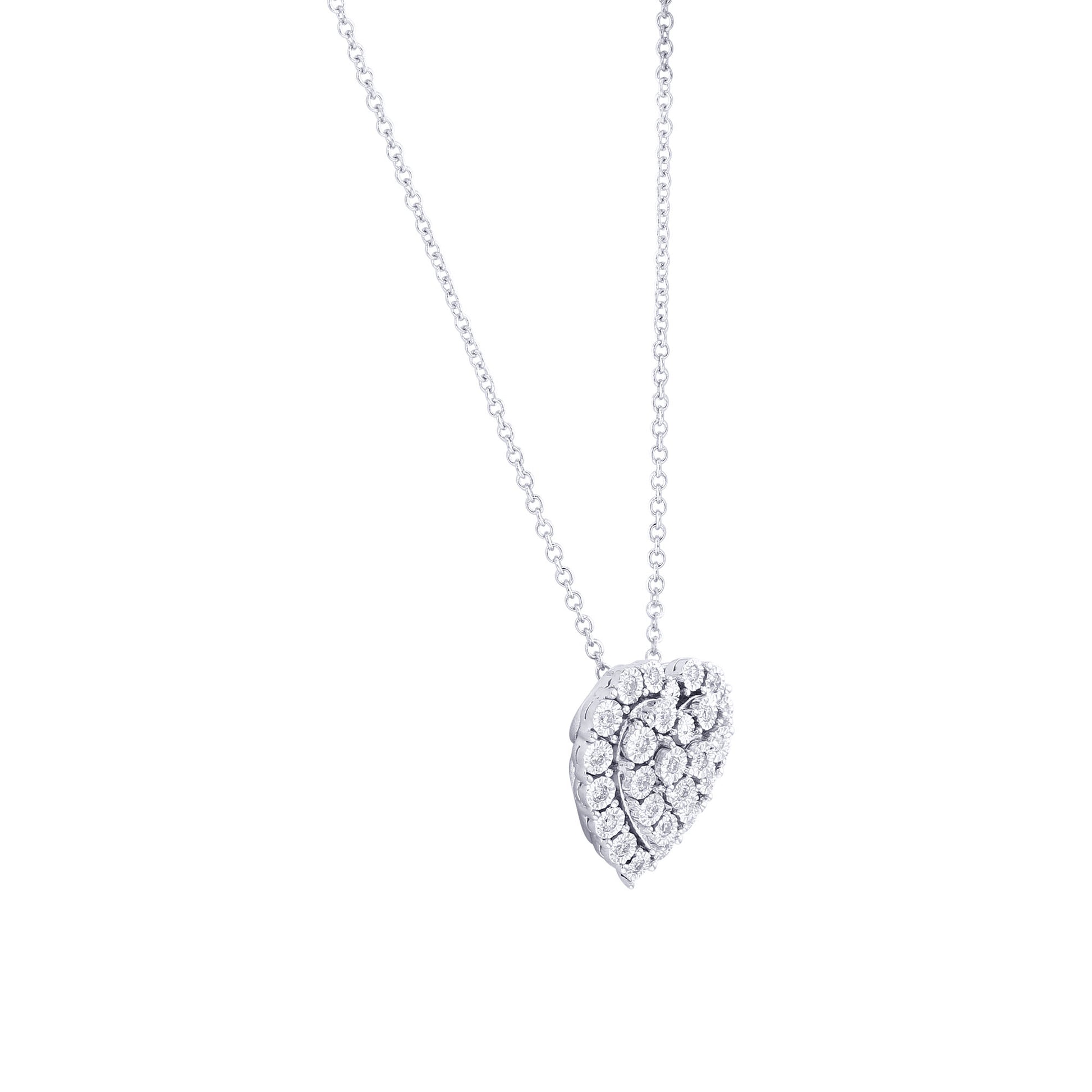 Nebula Heart Cluster Diamond Necklace 1/6ct