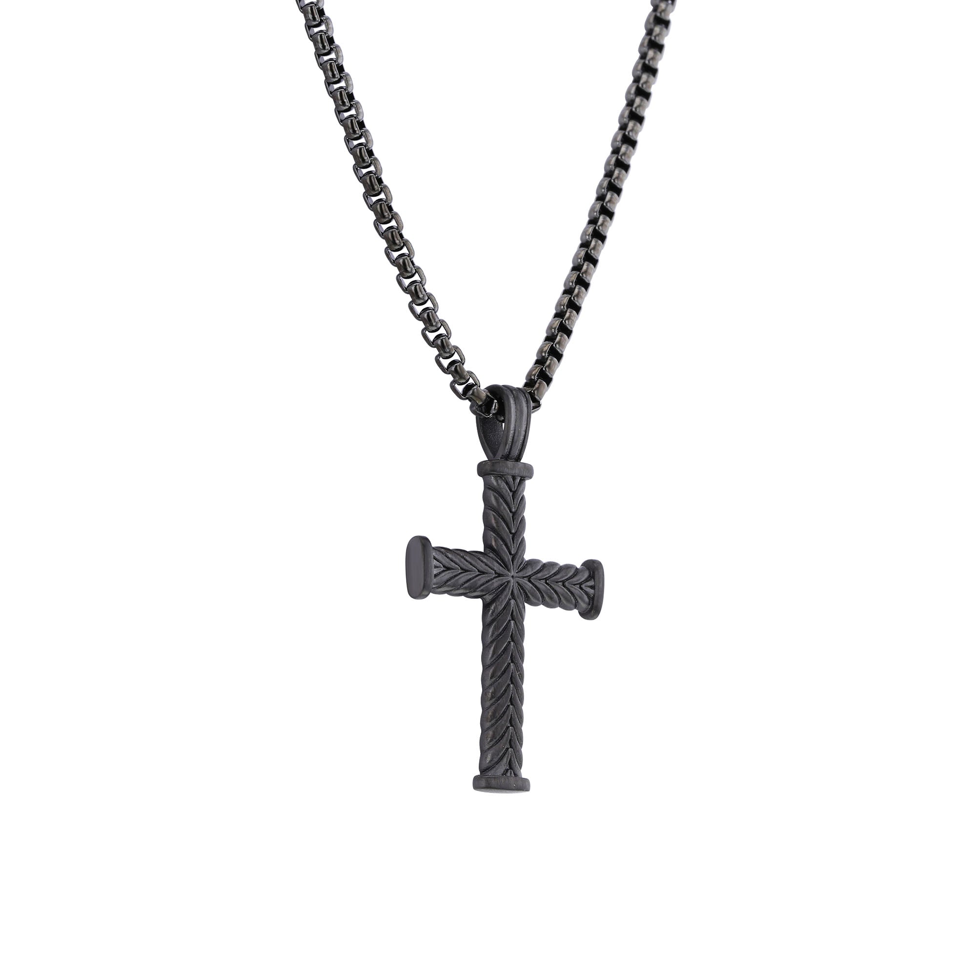 Silas Stainless Steel Chevron Cross Necklace – Steven Singer