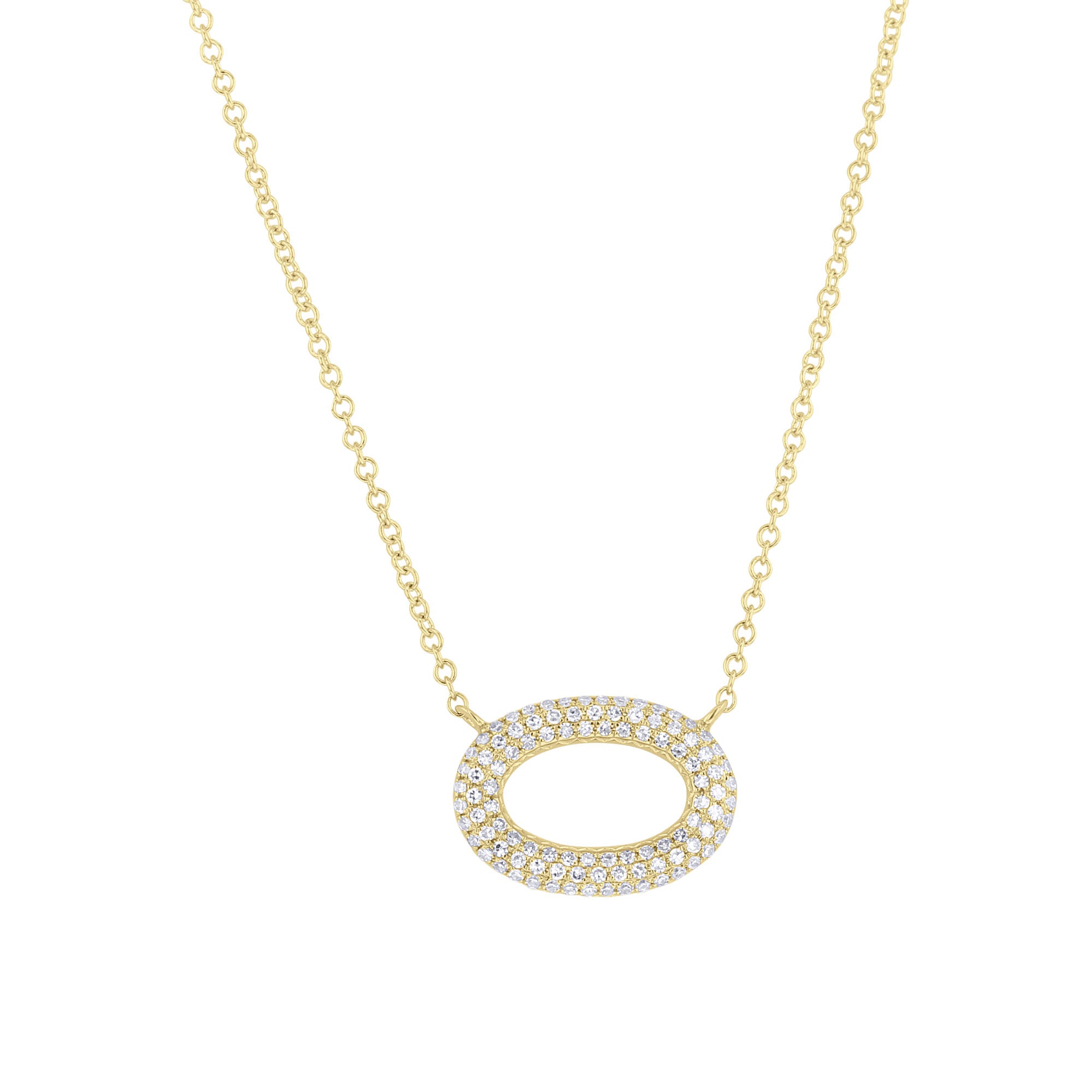 Oasis Pave Oval Diamond Necklace