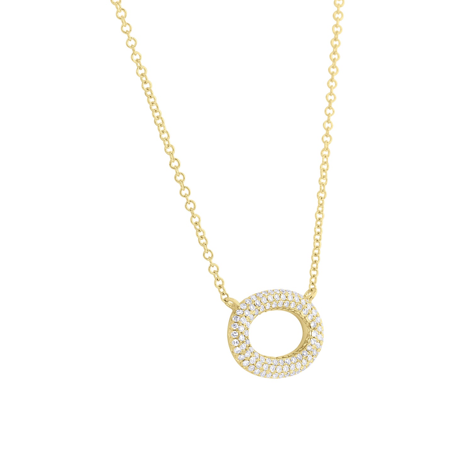 Oasis Pave Oval Diamond Necklace