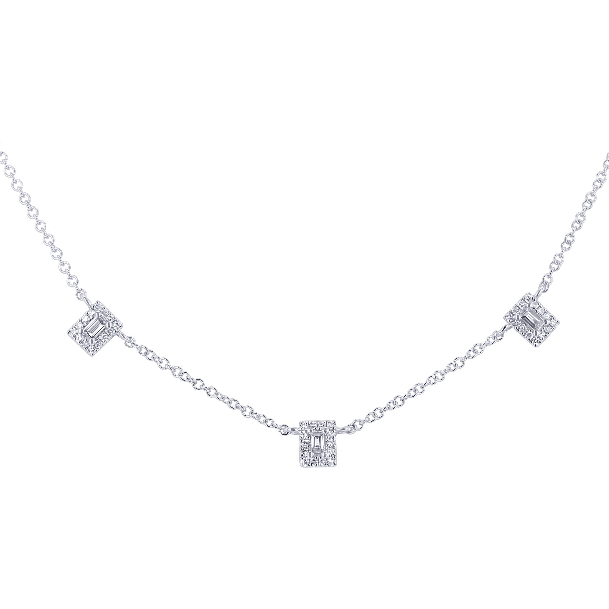 Bespoke Baguette Station Diamond Necklace