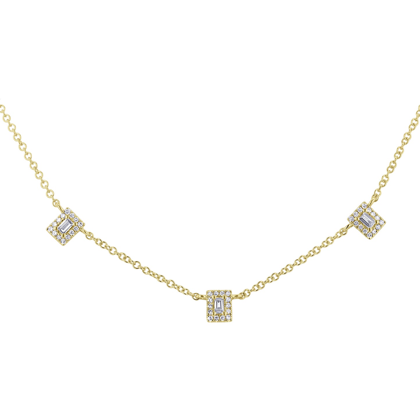 Bespoke Baguette Station Diamond Necklace