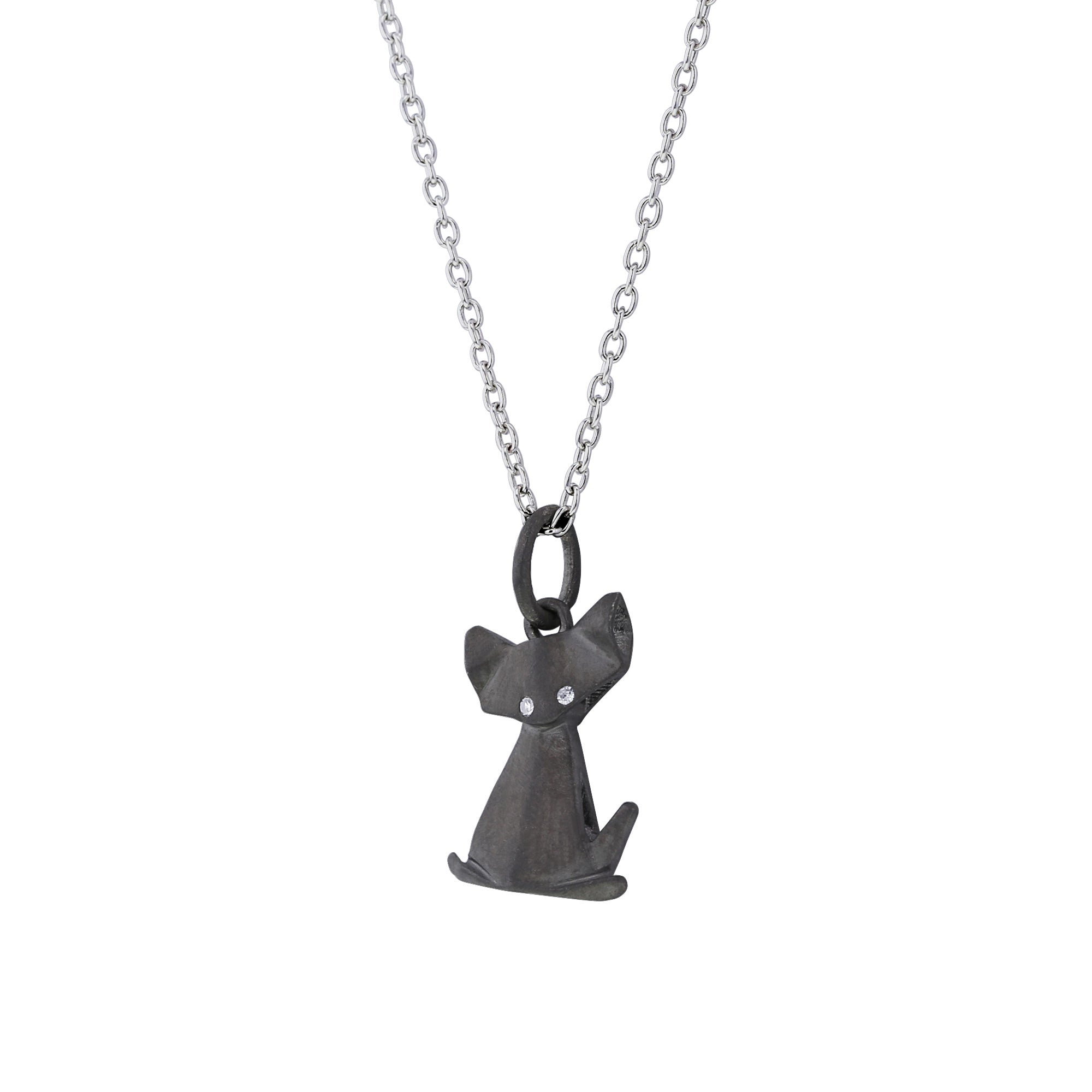 Mini Origami Cat Diamond Necklace – Steven Singer Jewelers