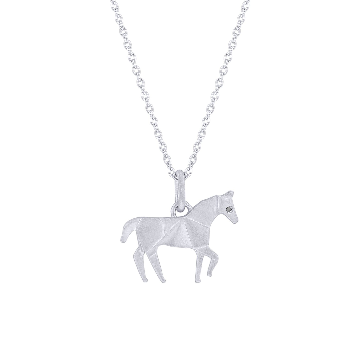 Origami Horse Diamond Necklace