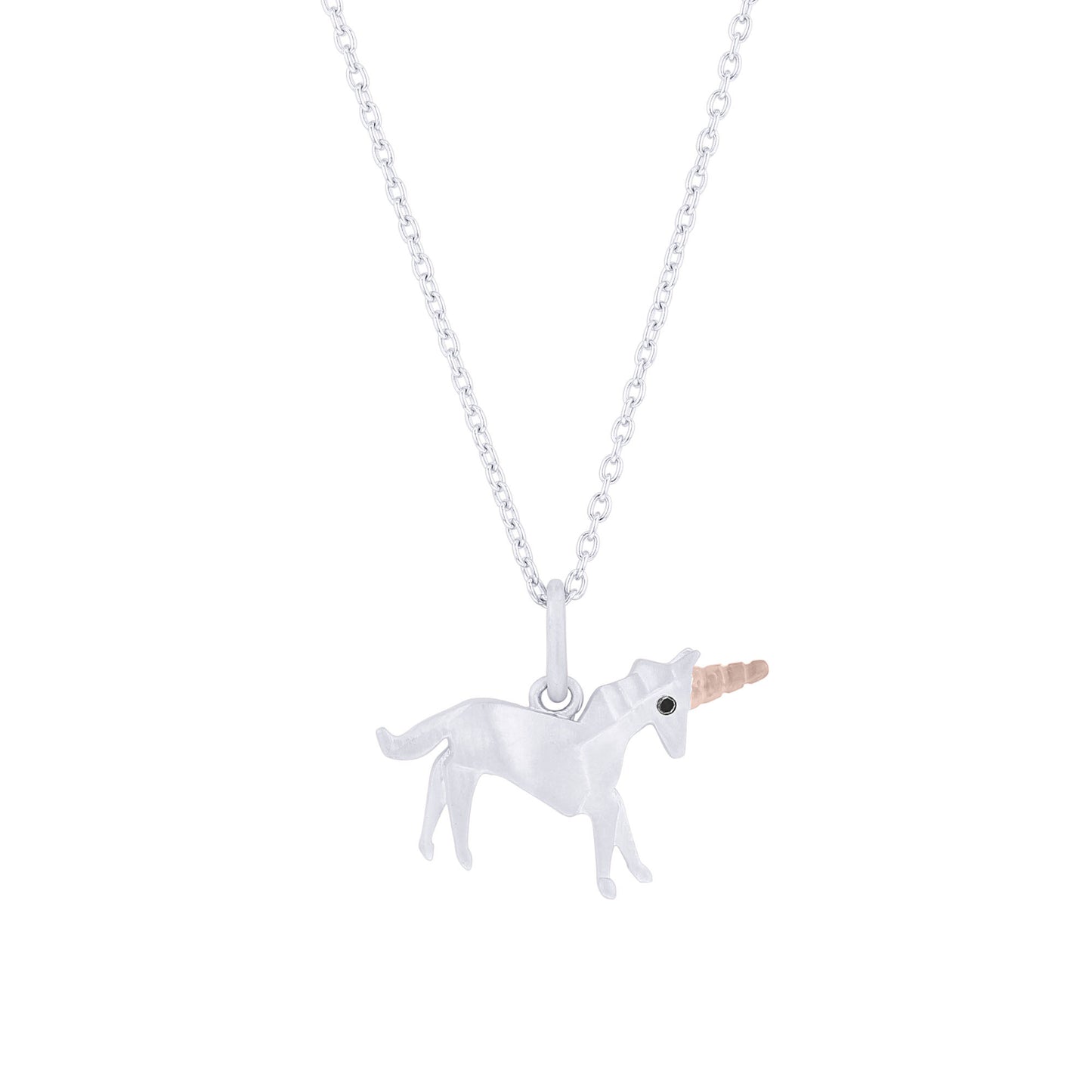 Origami Unicorn Diamond Necklace