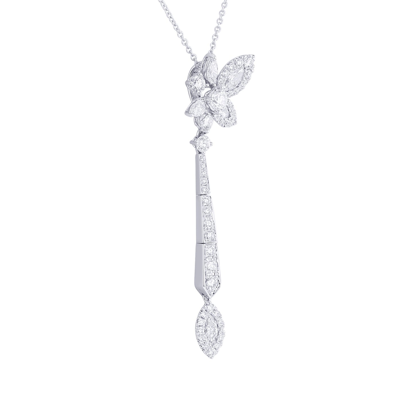 Iconic Flora Diamond Drop Necklace