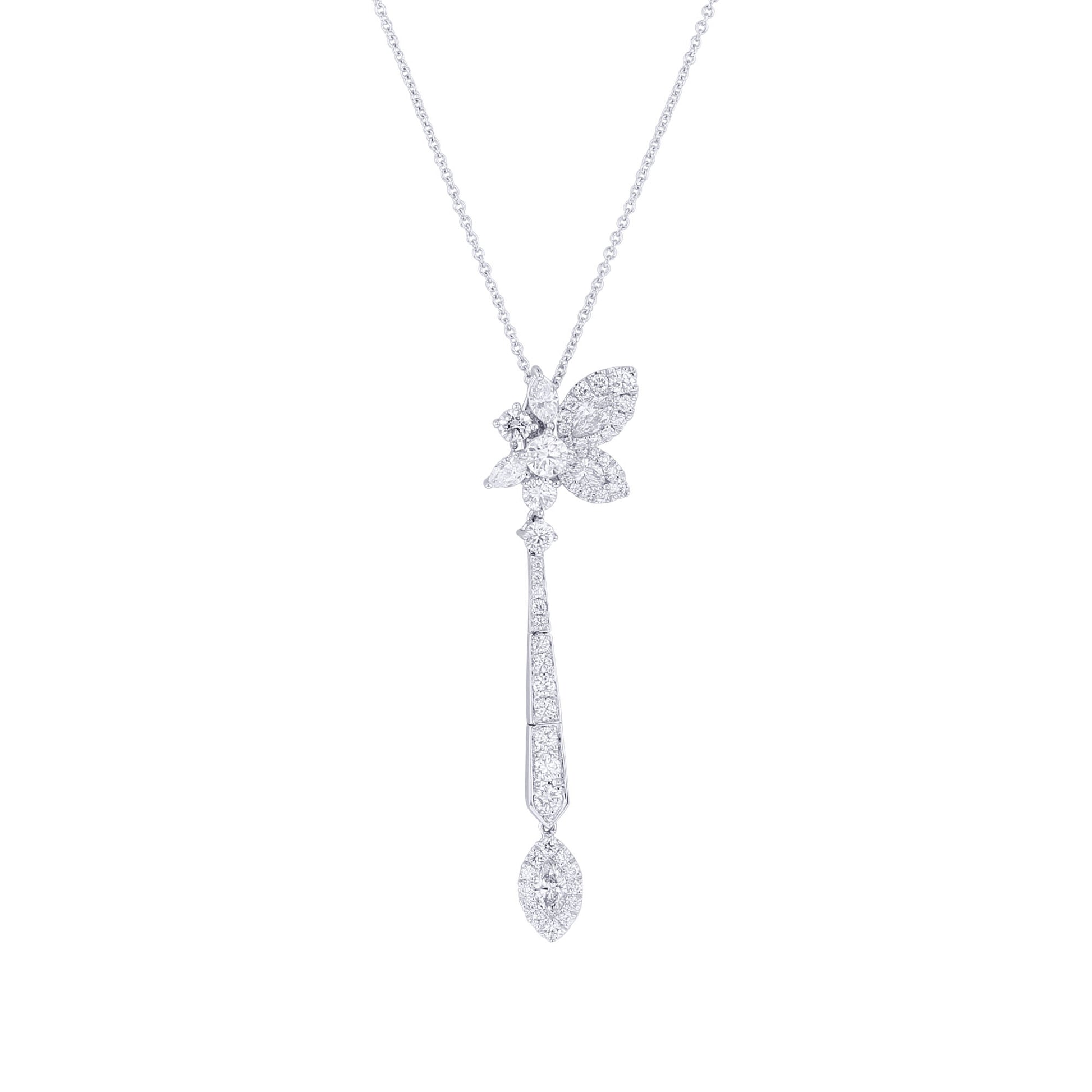 Iconic Flora Diamond Drop Necklace
